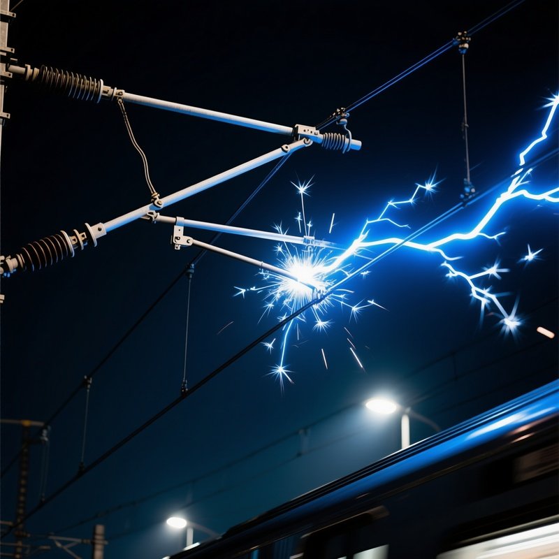 Pantograph Spark Night Train