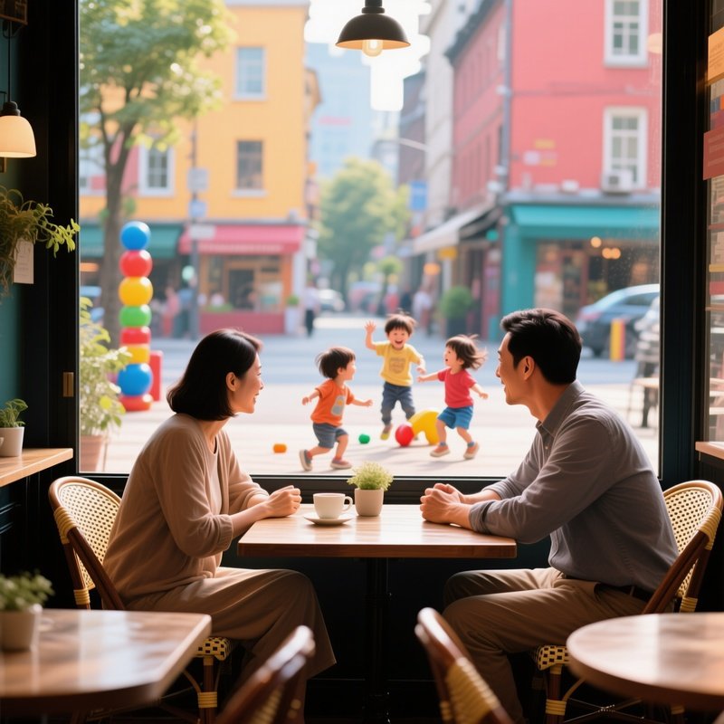 Parents Cafe Kids Playing