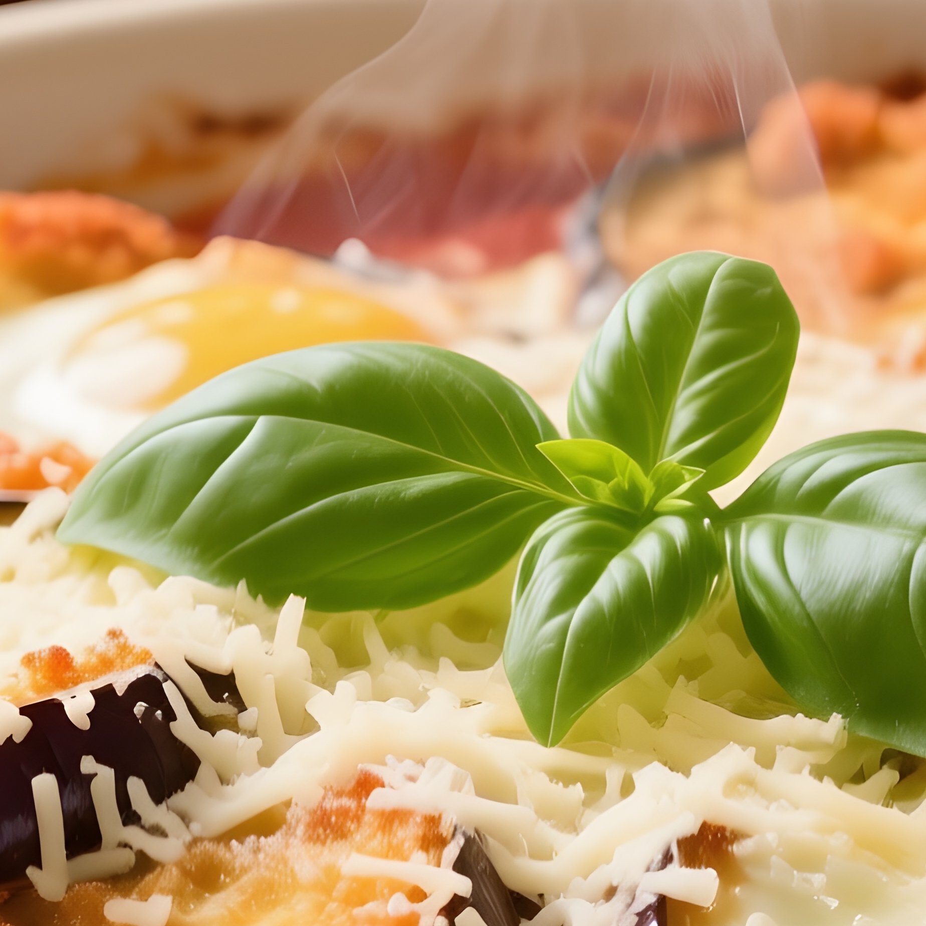 Parmigiana Di Melanzane Layered Fried Eggplant Slices With Tomato Sauce Mozzarella Basil And Parmigiano Reggiano - Full Resolution Quality Preview