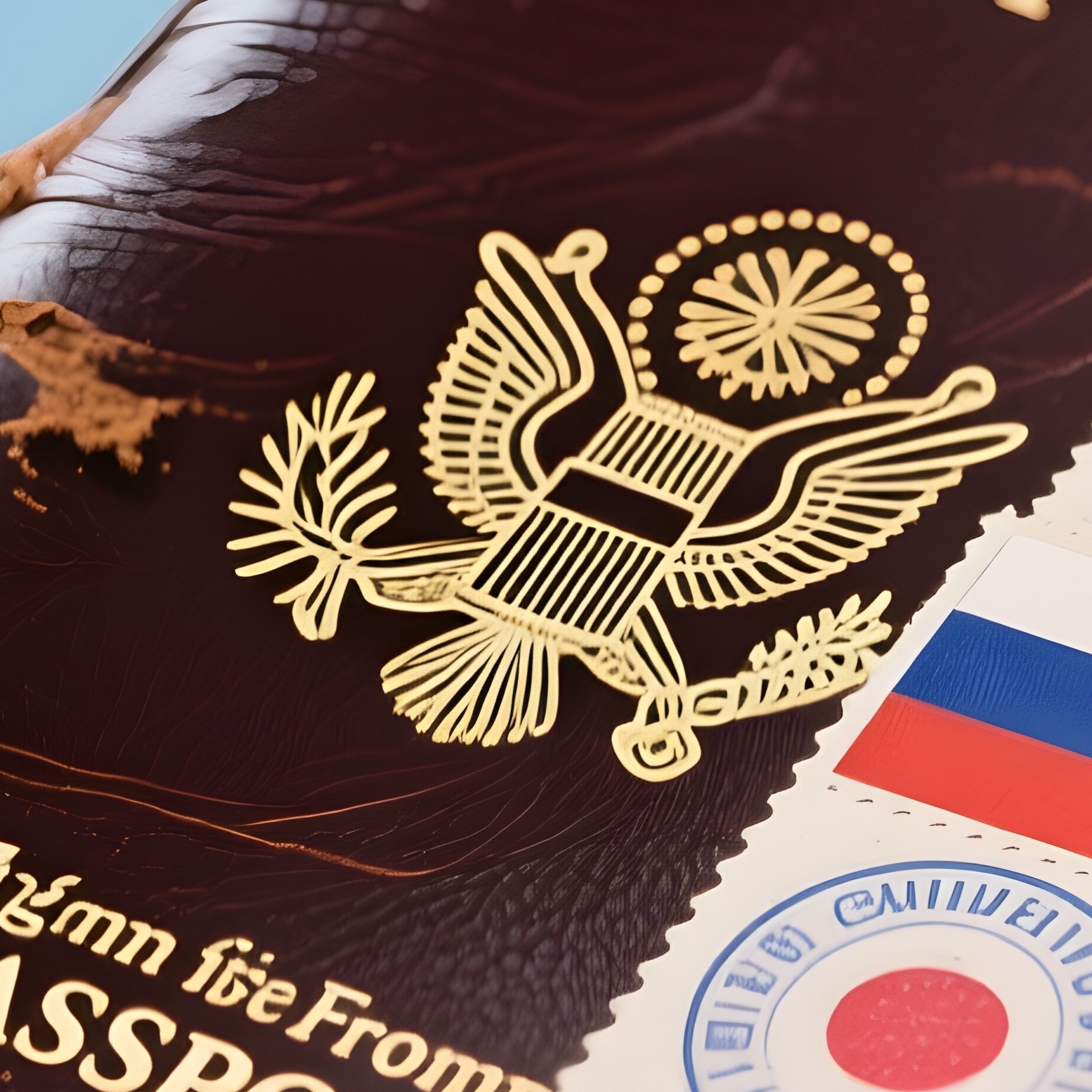 Passport: A Worn Leather Passport Filled With Stamps From Different Countries, Resting On A Map, Symbolizing Global Business Travel. - Full Resolution Quality Preview