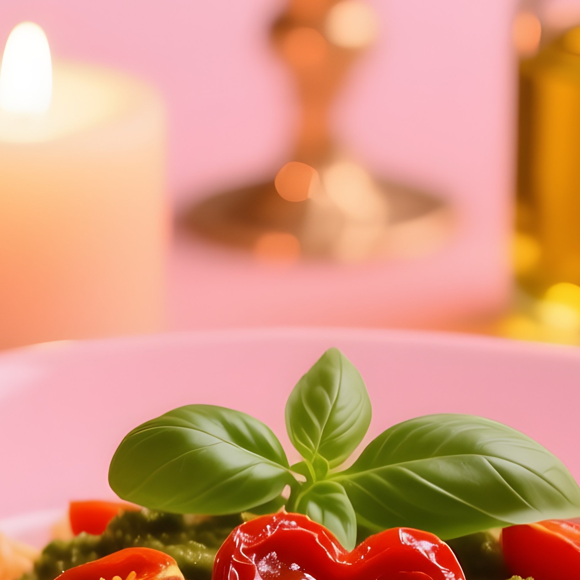 Pasta Al Pesto Rosso With Sun Dried Tomatoes Almonds Garlic Basil Olive Oil And Cheese As A Metaphor For Romance - Full Resolution Quality Preview