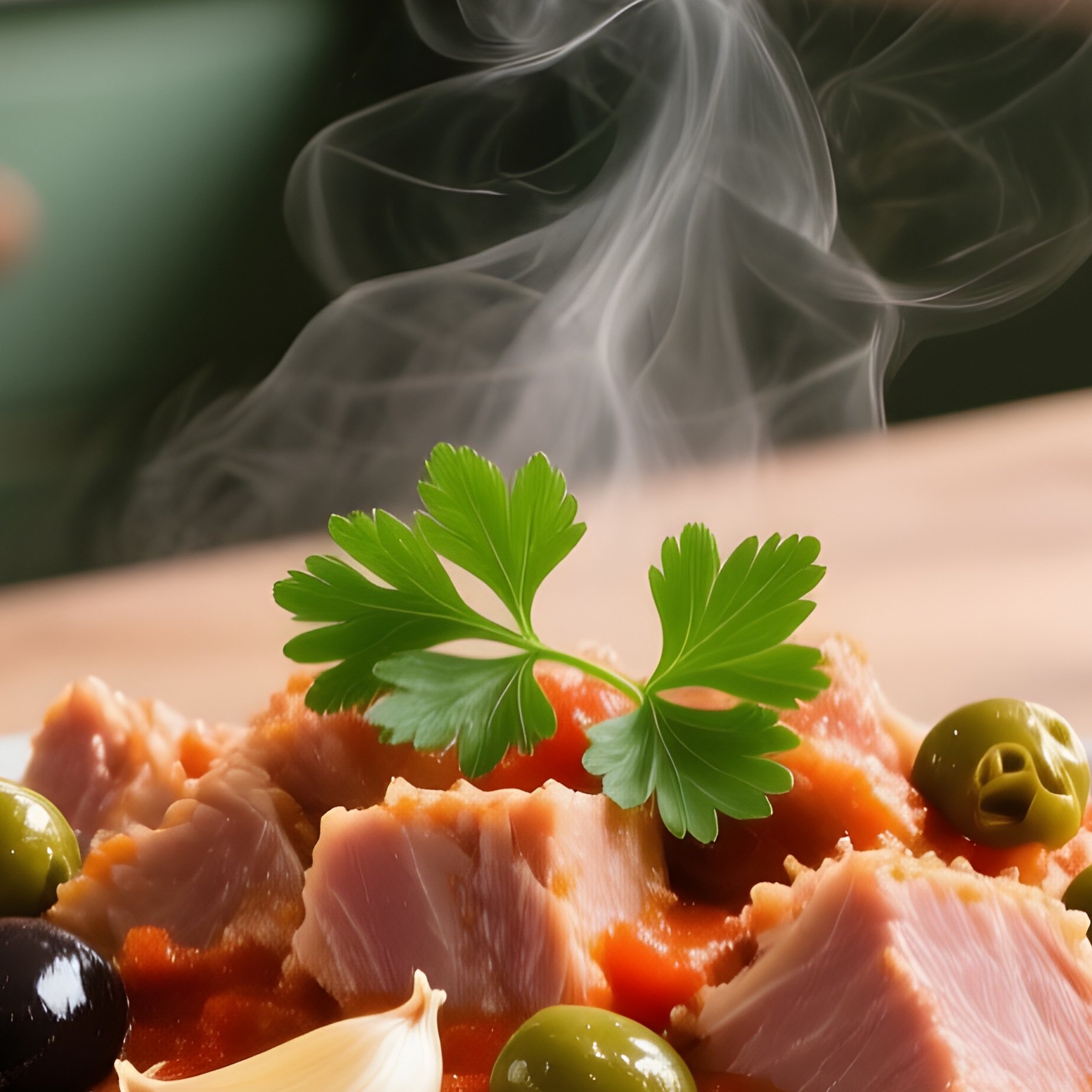 Pasta Al Tonno With Tomato Sauce Tuna Capers Olives And Garlic - Full Resolution Quality Preview