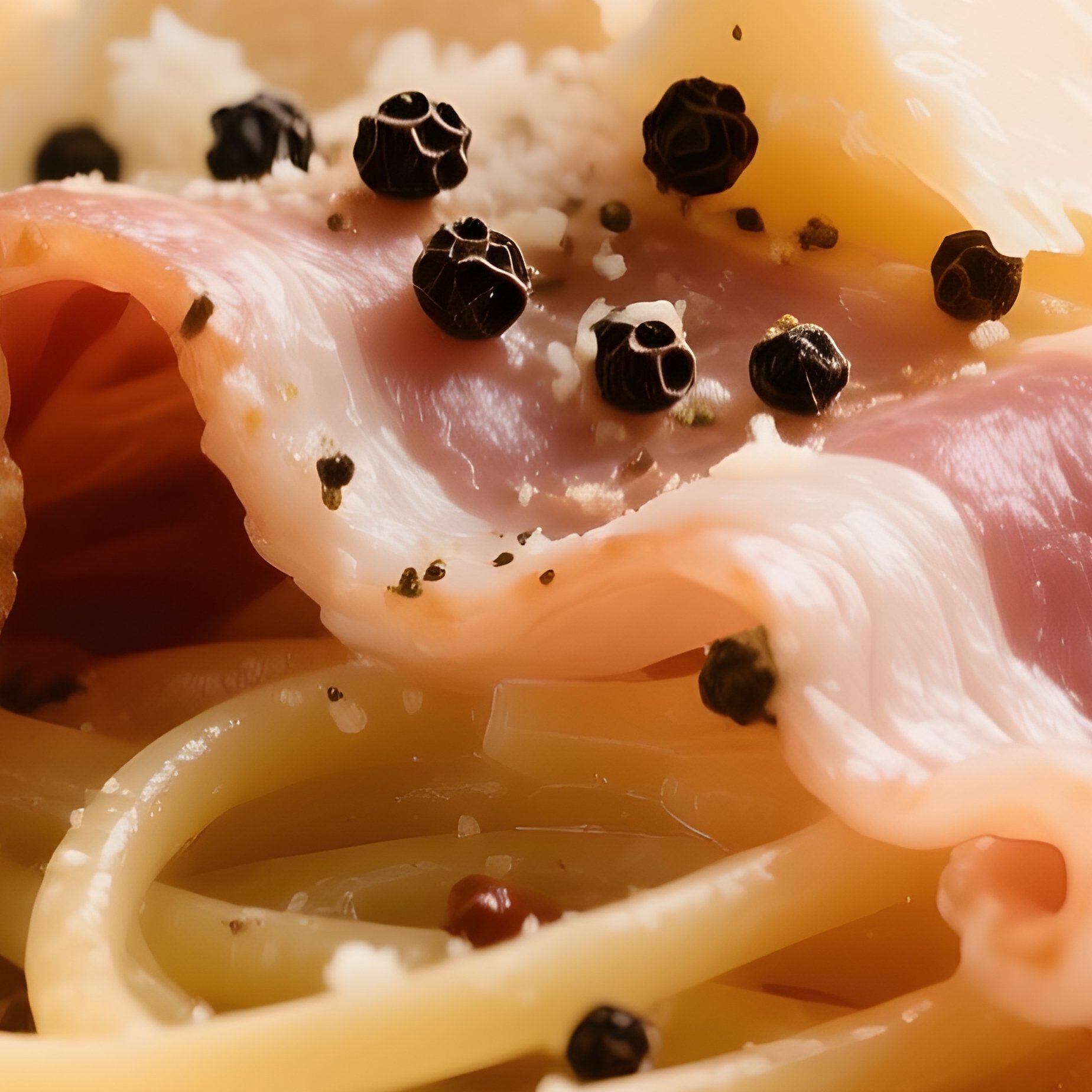 Pasta Alla Gricia Combining Pasta With Guanciale, Pecorino Romano, And Black Pepper - Full Resolution Quality Preview