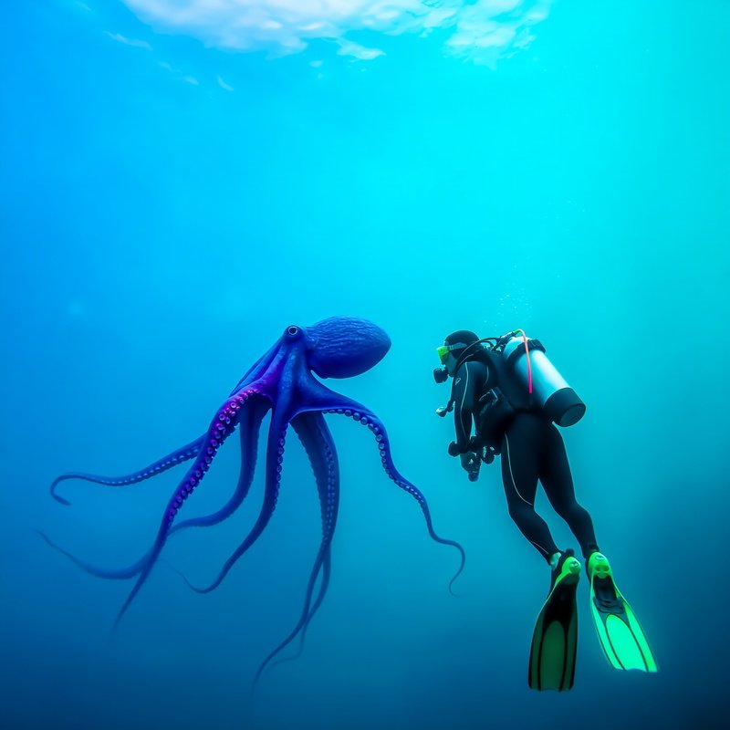 Peaceful Octopus Scuba Dive