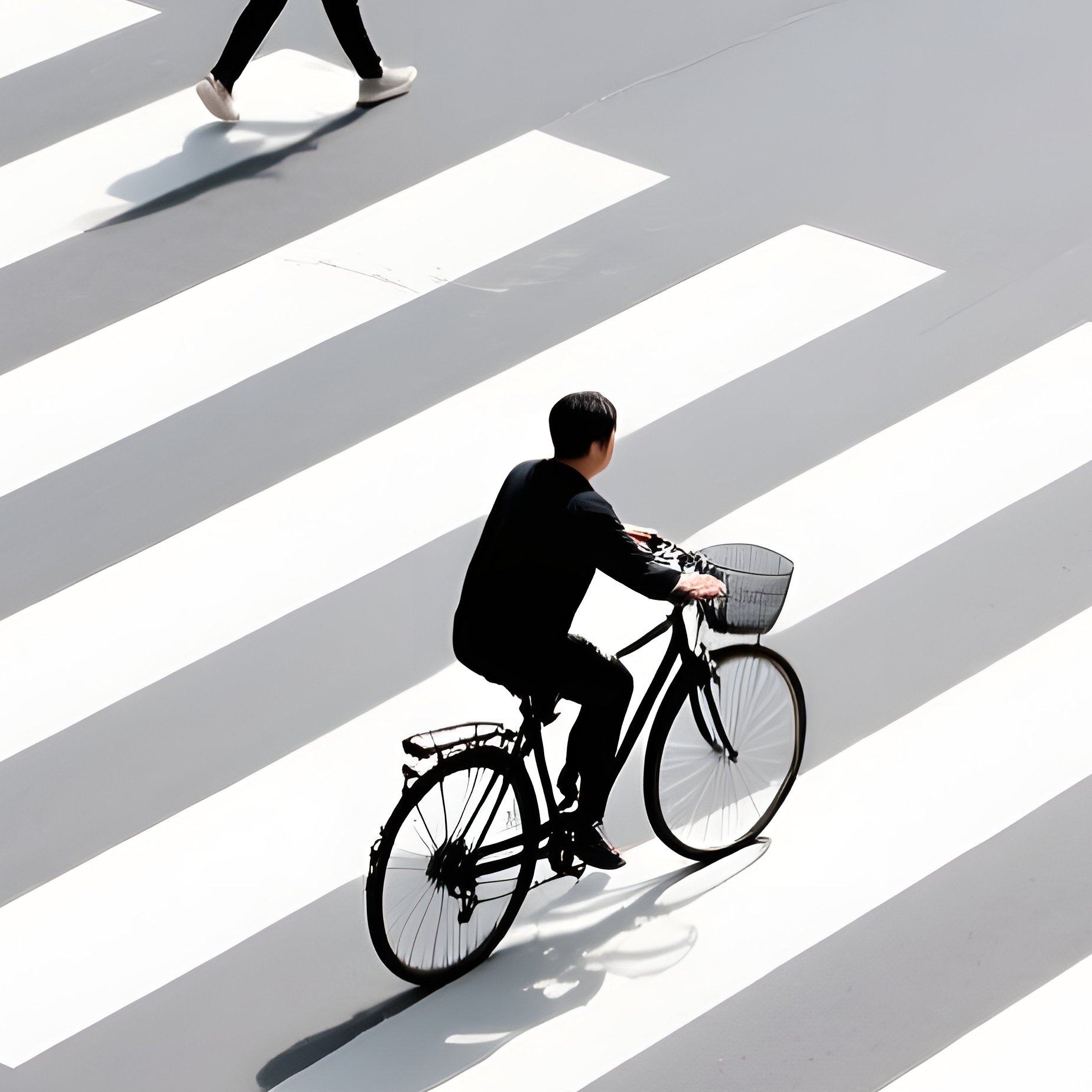 Pedestrians Crossing A Street At A Zebra Crossing Urban Street - Full Resolution Quality Preview
