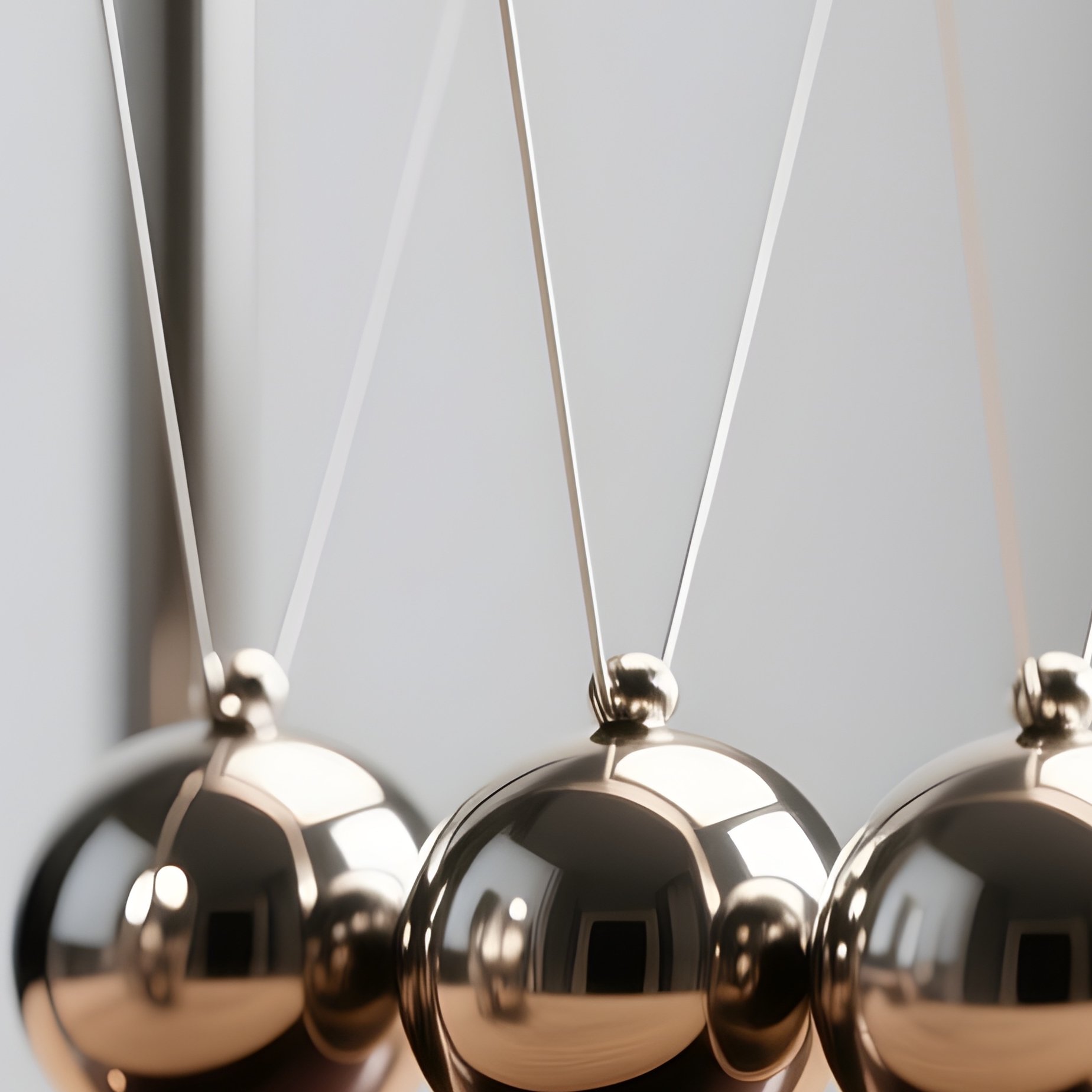 Pendulum: A Newton’S Cradle Desk Toy In Motion, Steel Balls Clicking, Symbolizing Momentum And Kinetic Energy. - Full Resolution Quality Preview