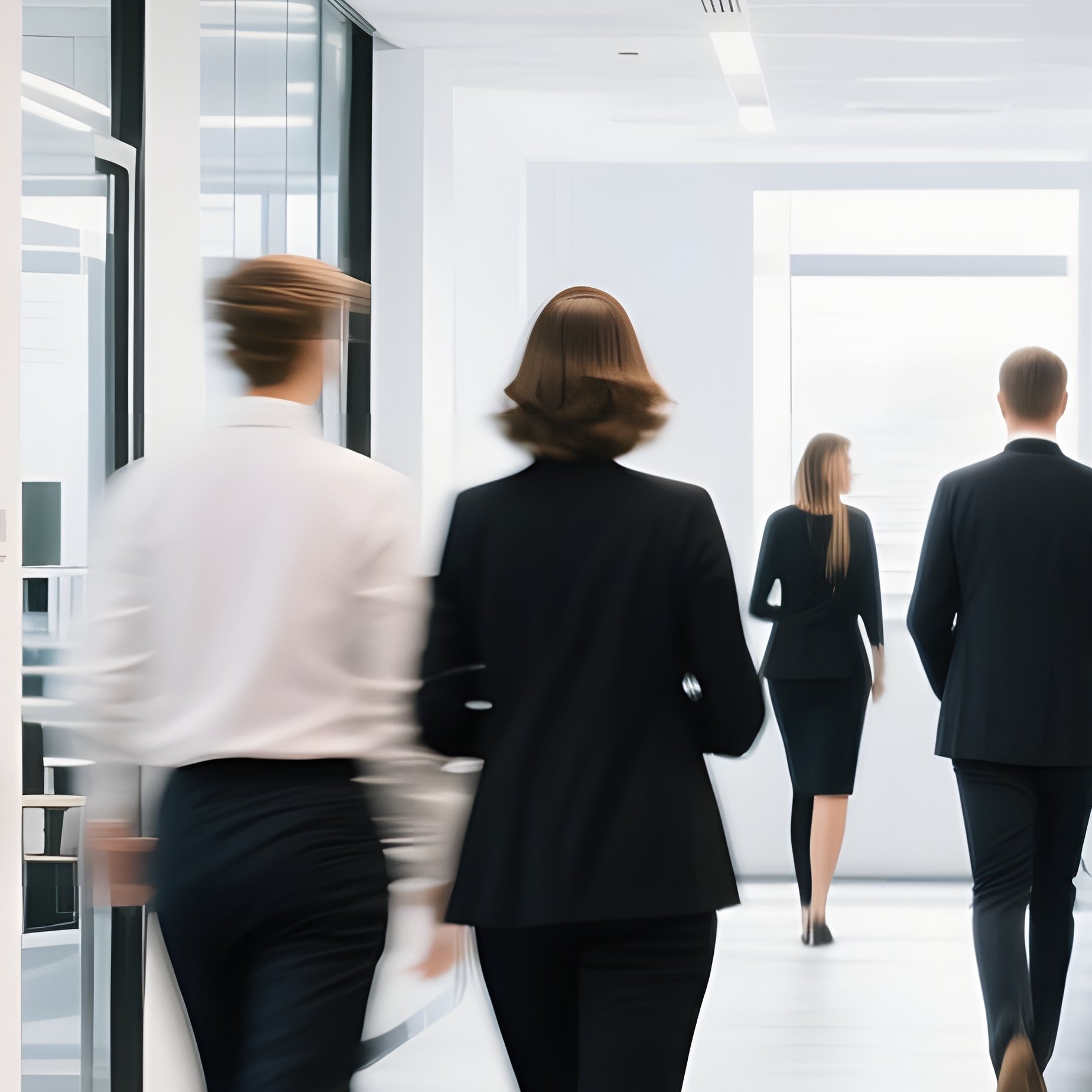 People Walking Through A Modern Office Space Office People - Full Resolution Quality Preview