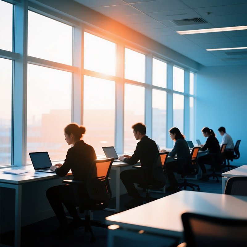 People Working In A Modern Office Space Office Workplace