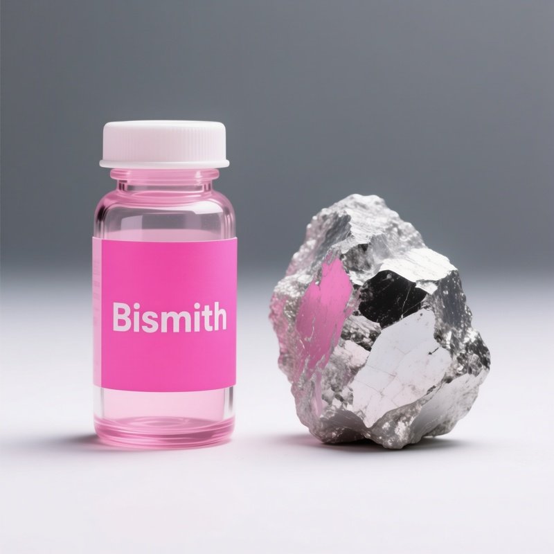 Pepto Bismol Pink Medicine Vs Bismuth Metal