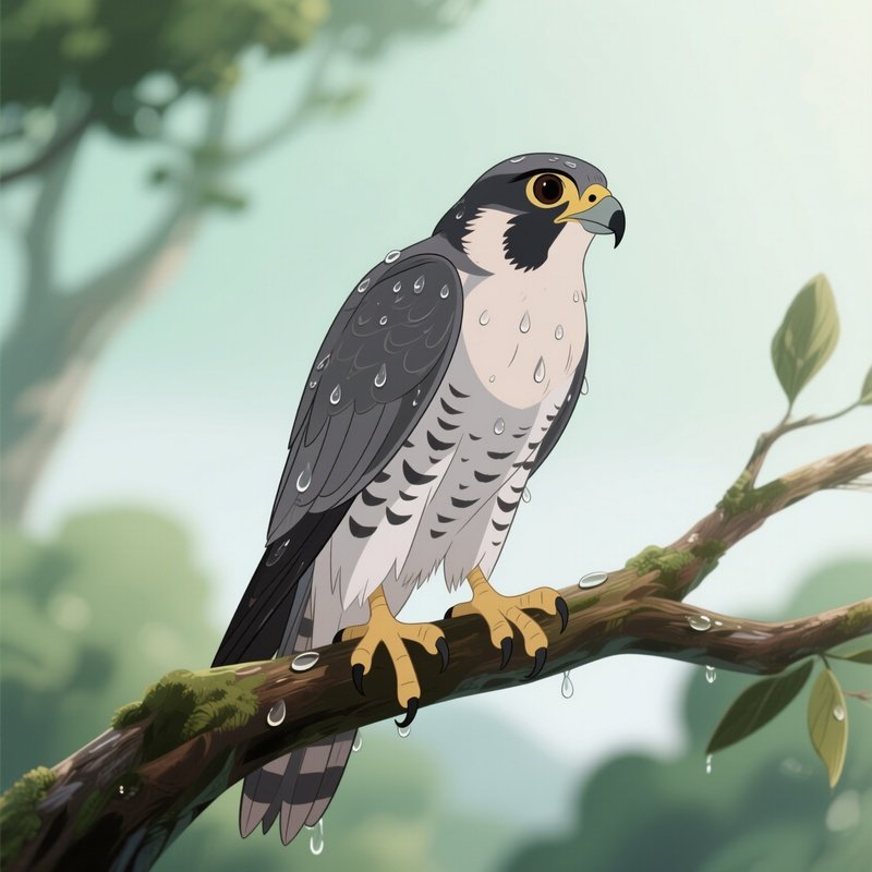 Peregrine Falcon After Rain Movie
