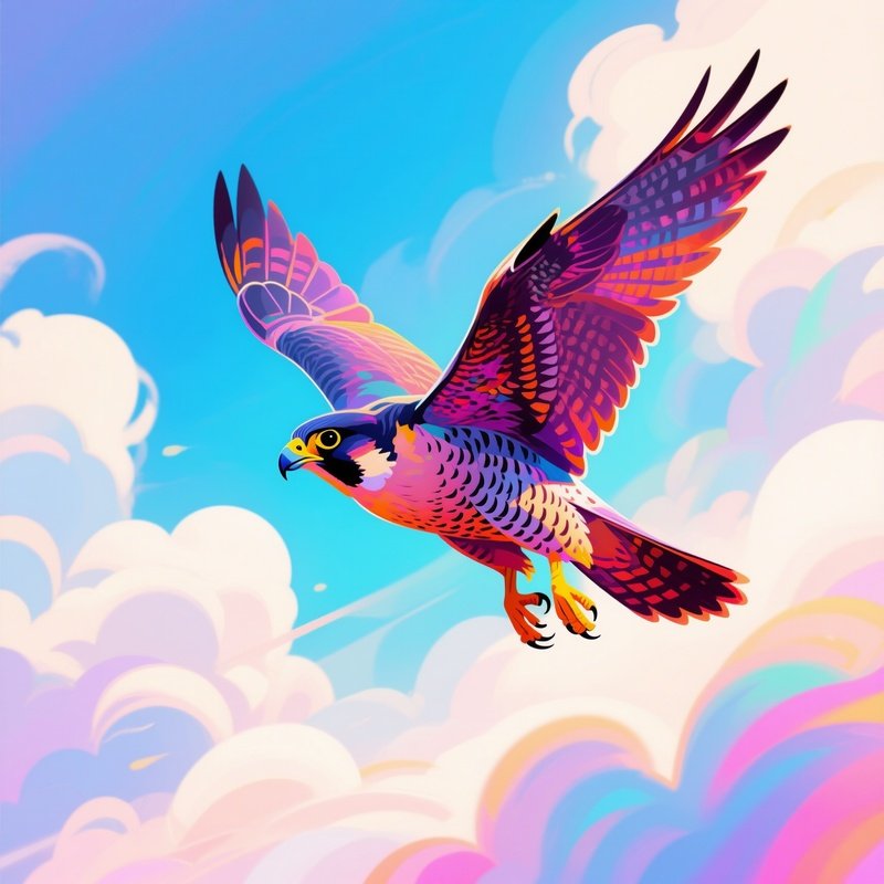 Peregrine Falcon In Digital Art