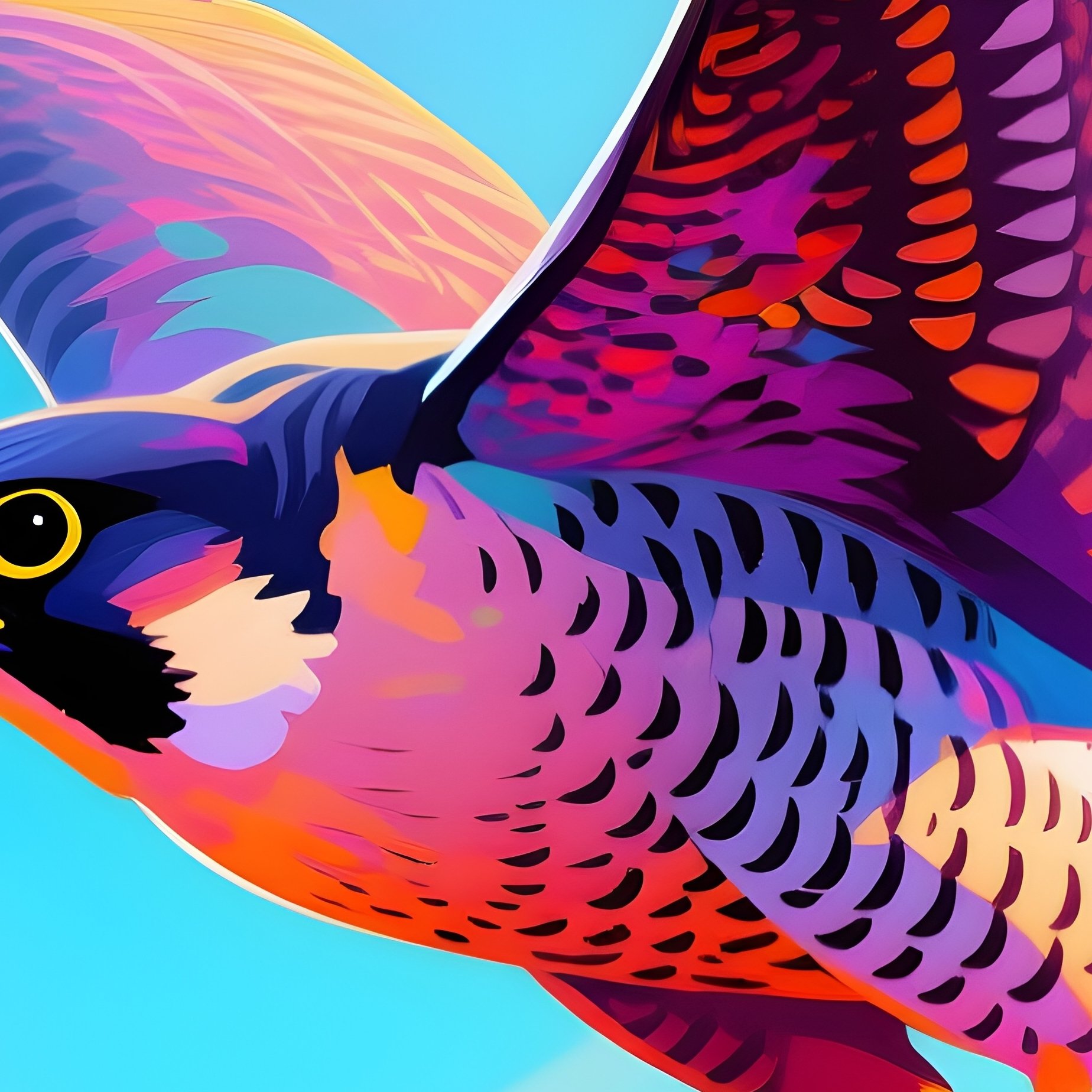 Peregrine Falcon In Digital Art - Full Resolution Quality Preview