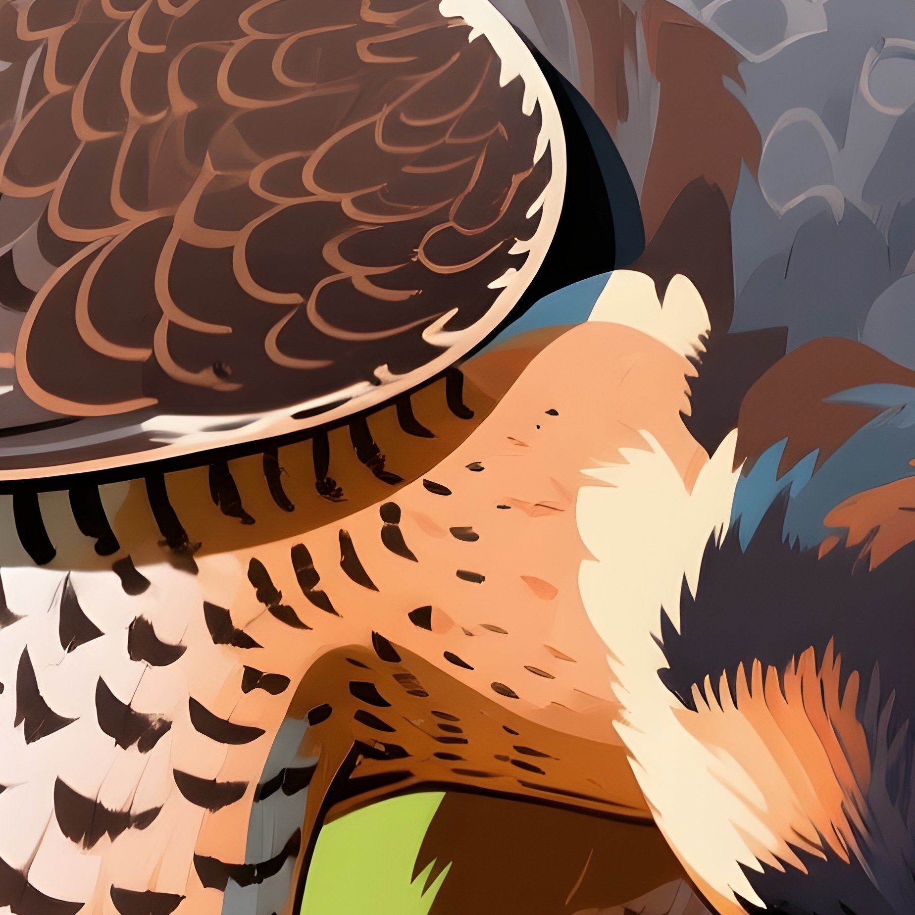Peregrine Falcon Pecking Ground Playfully Illustration - Full Resolution Quality Preview