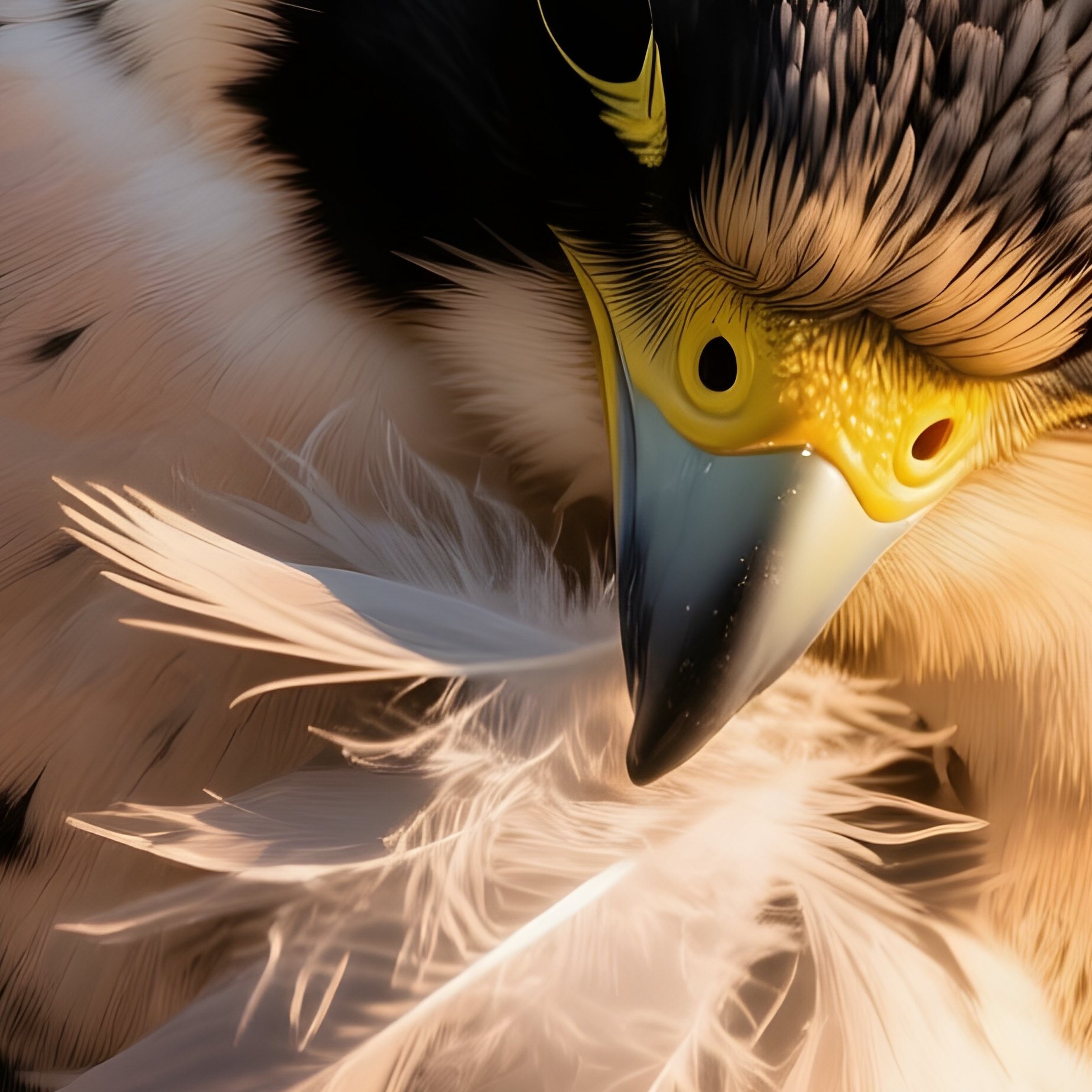 Peregrine-Falcon-Preening-Feathers-Sunlight - Full Resolution Quality Preview