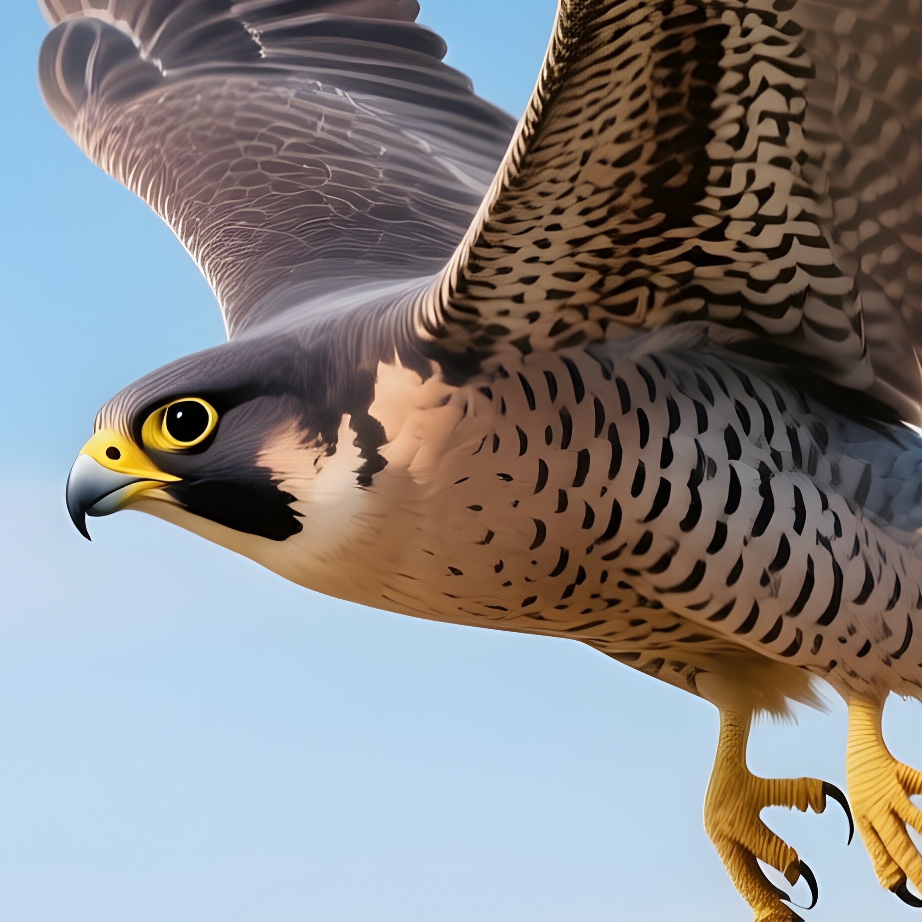 Peregrine Falcon Soaring High With Clouds Beneath - Full Resolution Quality Preview
