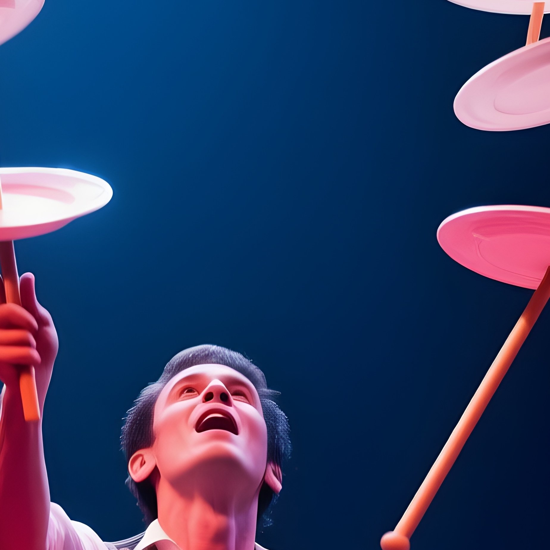 Performer Balancing Plates On Long Sticks - Full Resolution Quality Preview