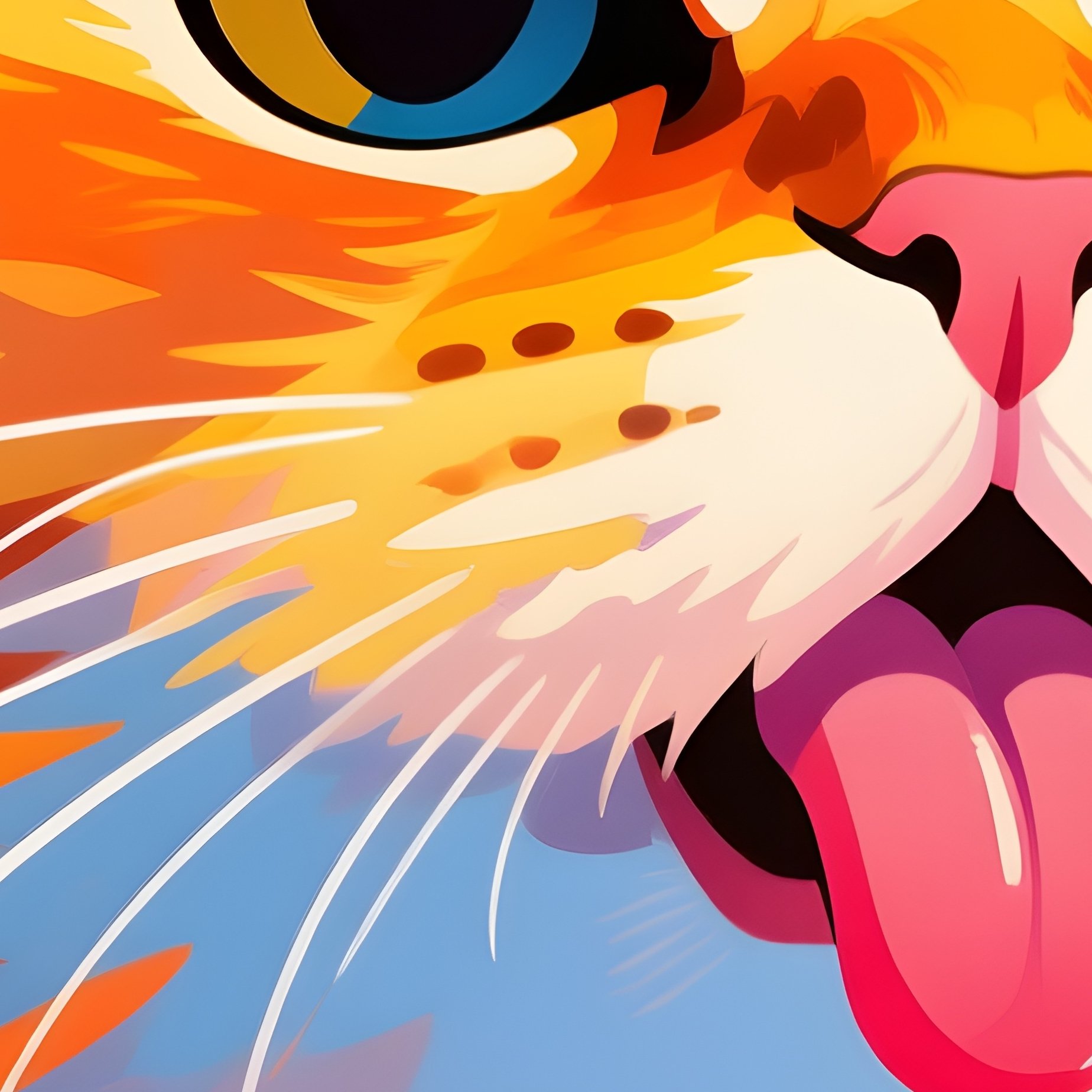 Persian Cat Blep Illustration - Full Resolution Quality Preview