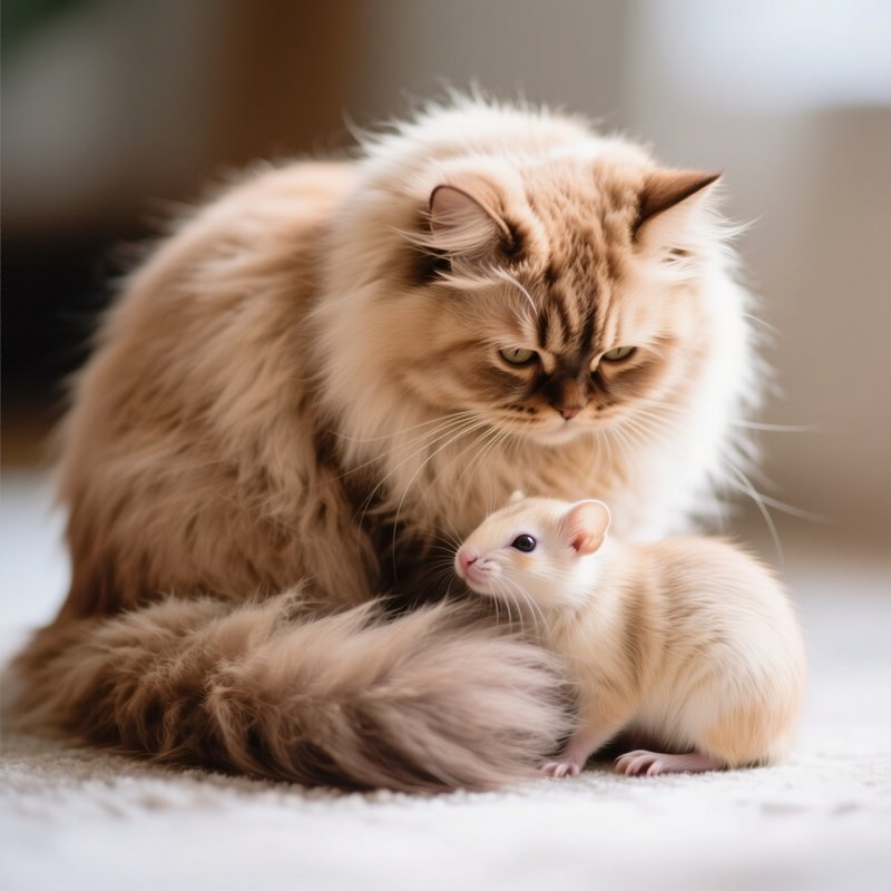 Persian Cat Tail Around Animal