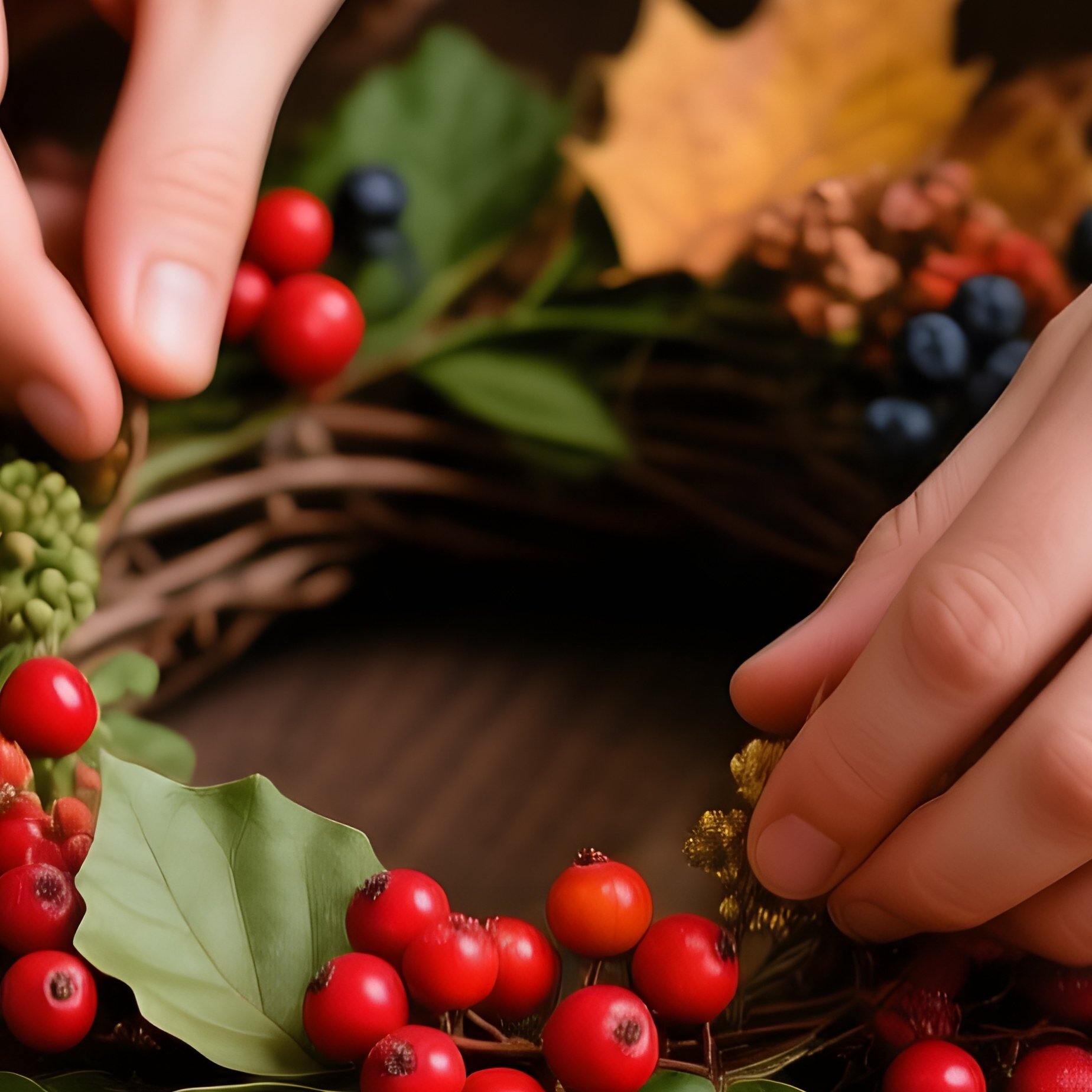 Person Arranging Autumnal Decorations Autumn Decorations - Full Resolution Quality Preview