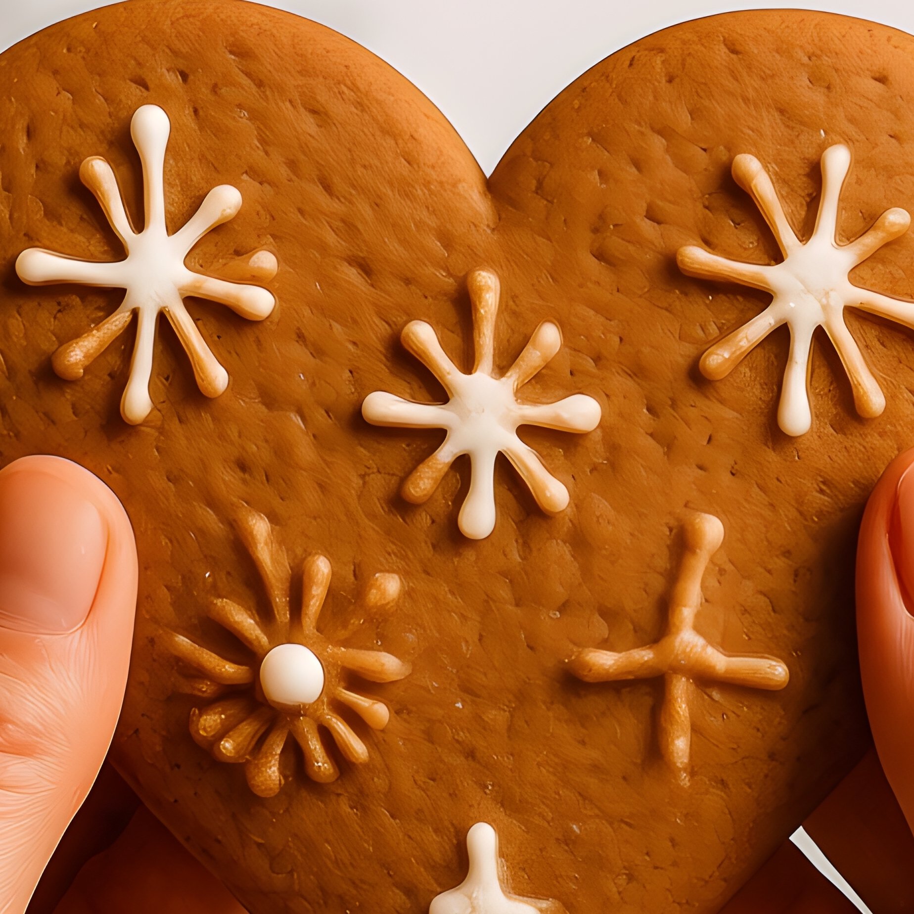 Person Holding A Heart Shaped Gingerbread Cookie Baking - Full Resolution Quality Preview