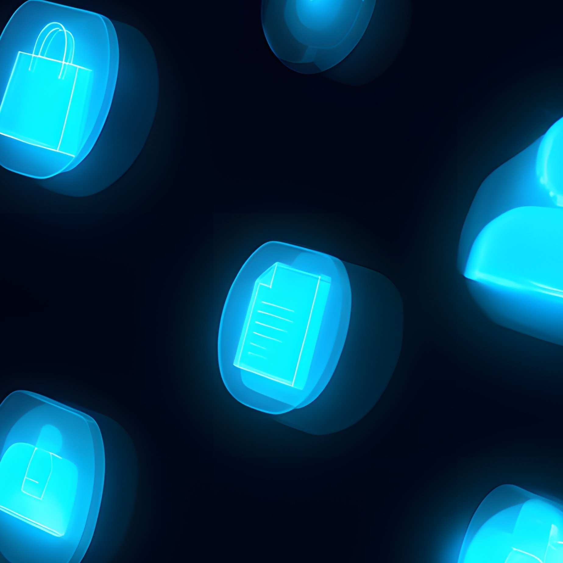 Person Interacting With A Laptop And Holographic Icons Technology - Full Resolution Quality Preview