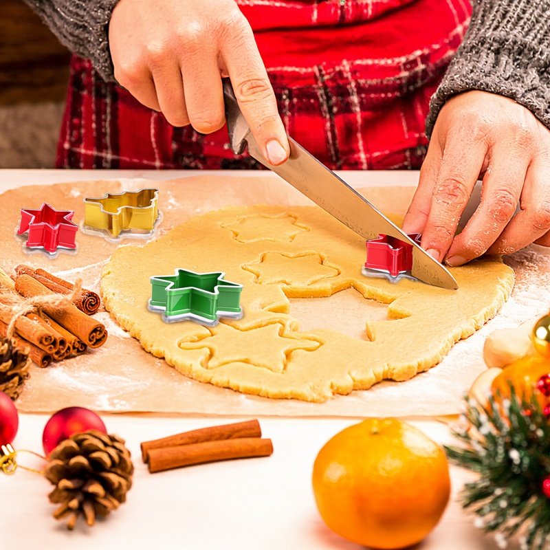 Person Making Christmas Cookies Christmas Baking