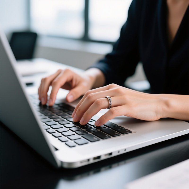 Person Typing On A Laptop Work Technology