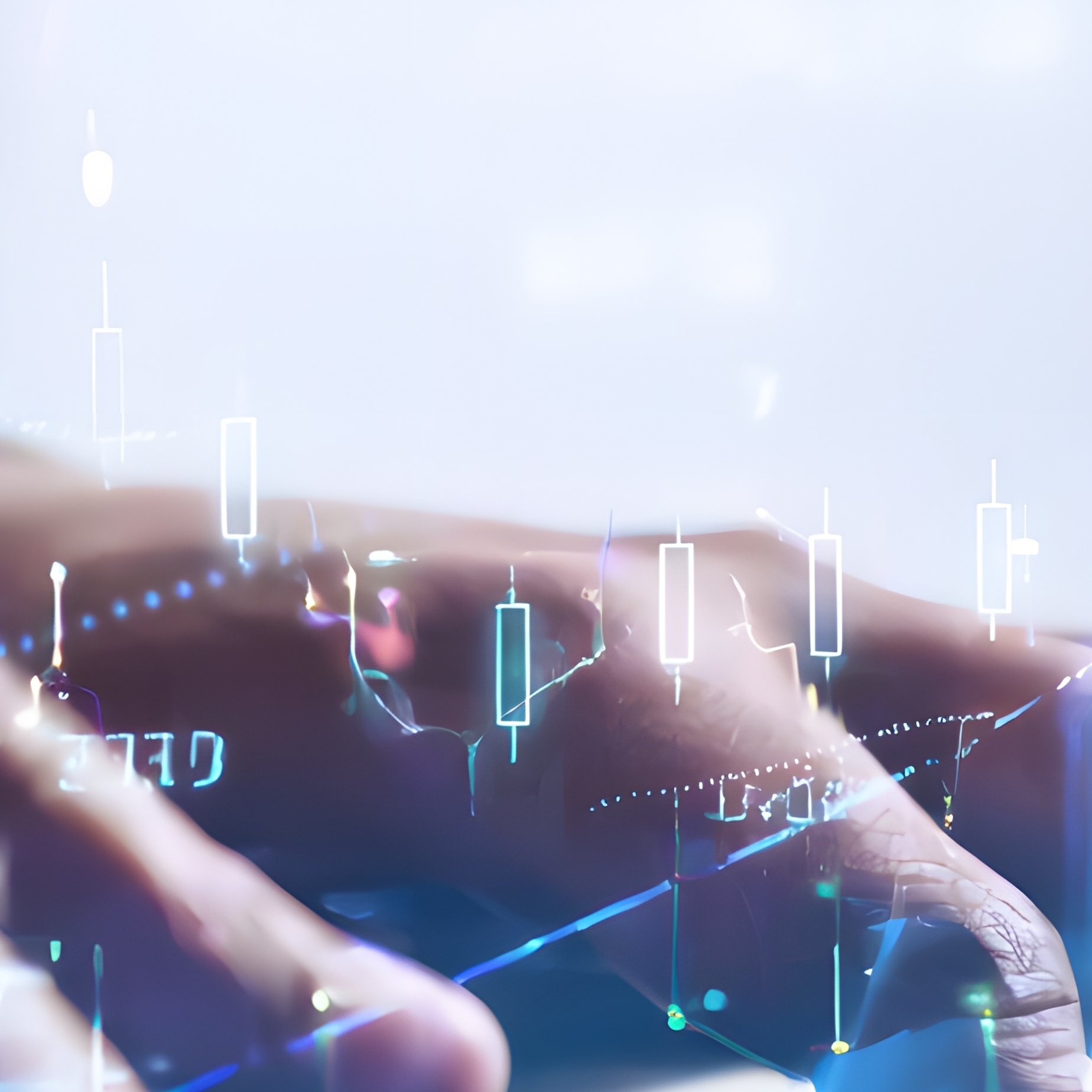 Person Using A Laptop With Digital Overlays Technology Digital Art - Full Resolution Quality Preview