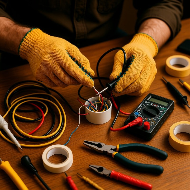Person Working On Electrical Wiring Electrical Work Diy Project