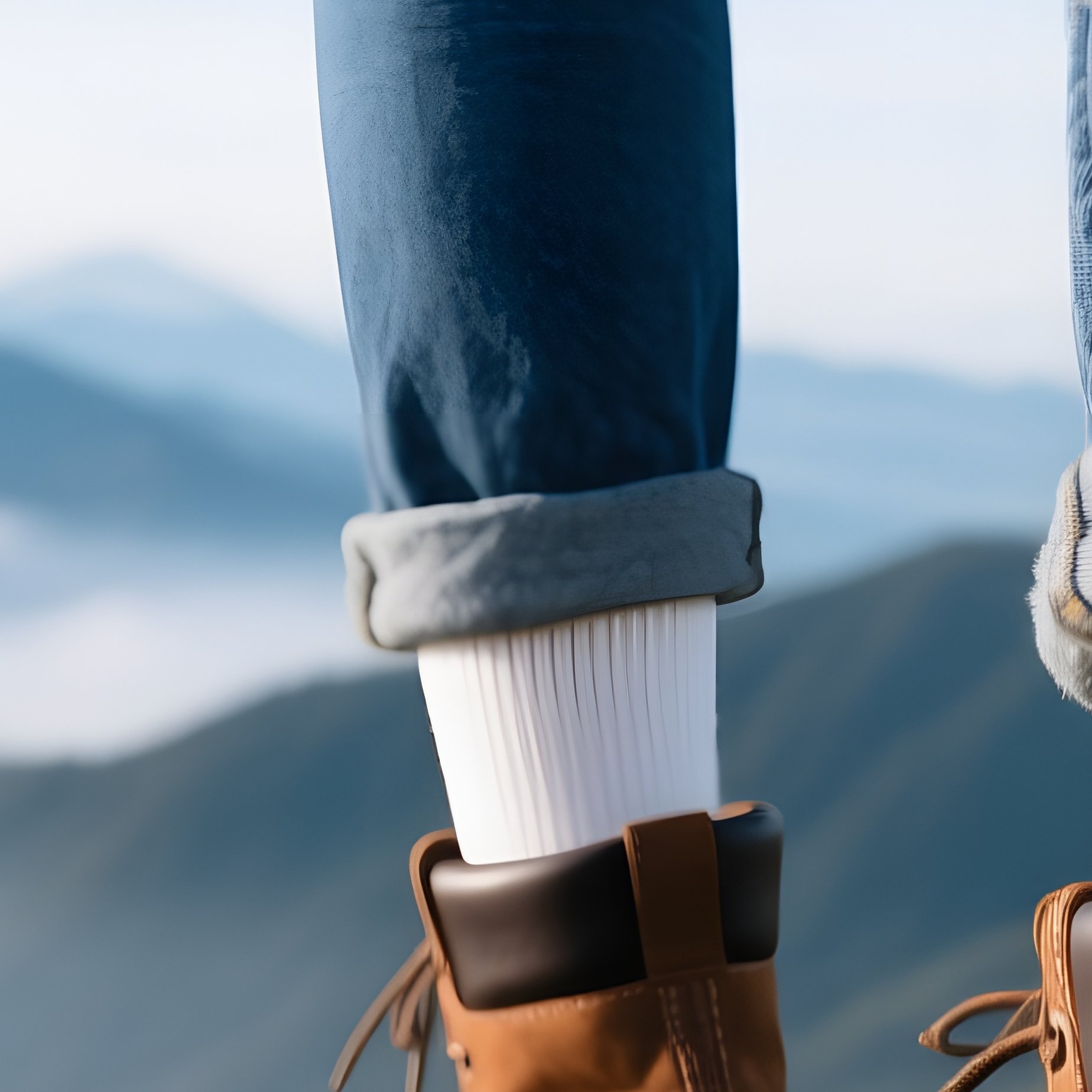 Persons Legs Stepping On A Hill Outdoors Adventure - Full Resolution Quality Preview