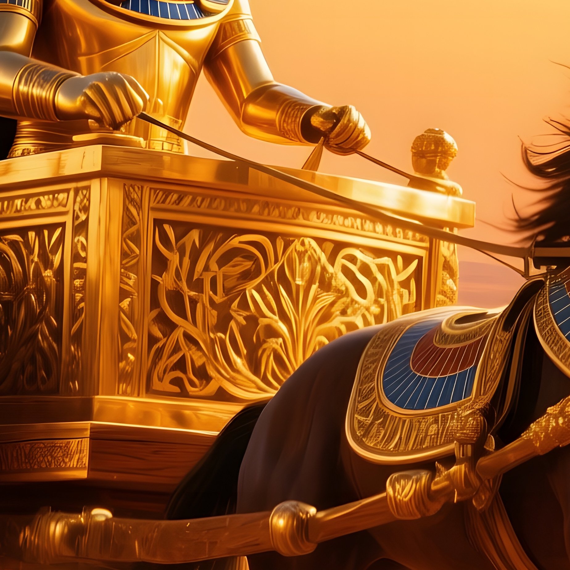 Pharaohs Chariot Racing Desert Sunset - Full Resolution Quality Preview