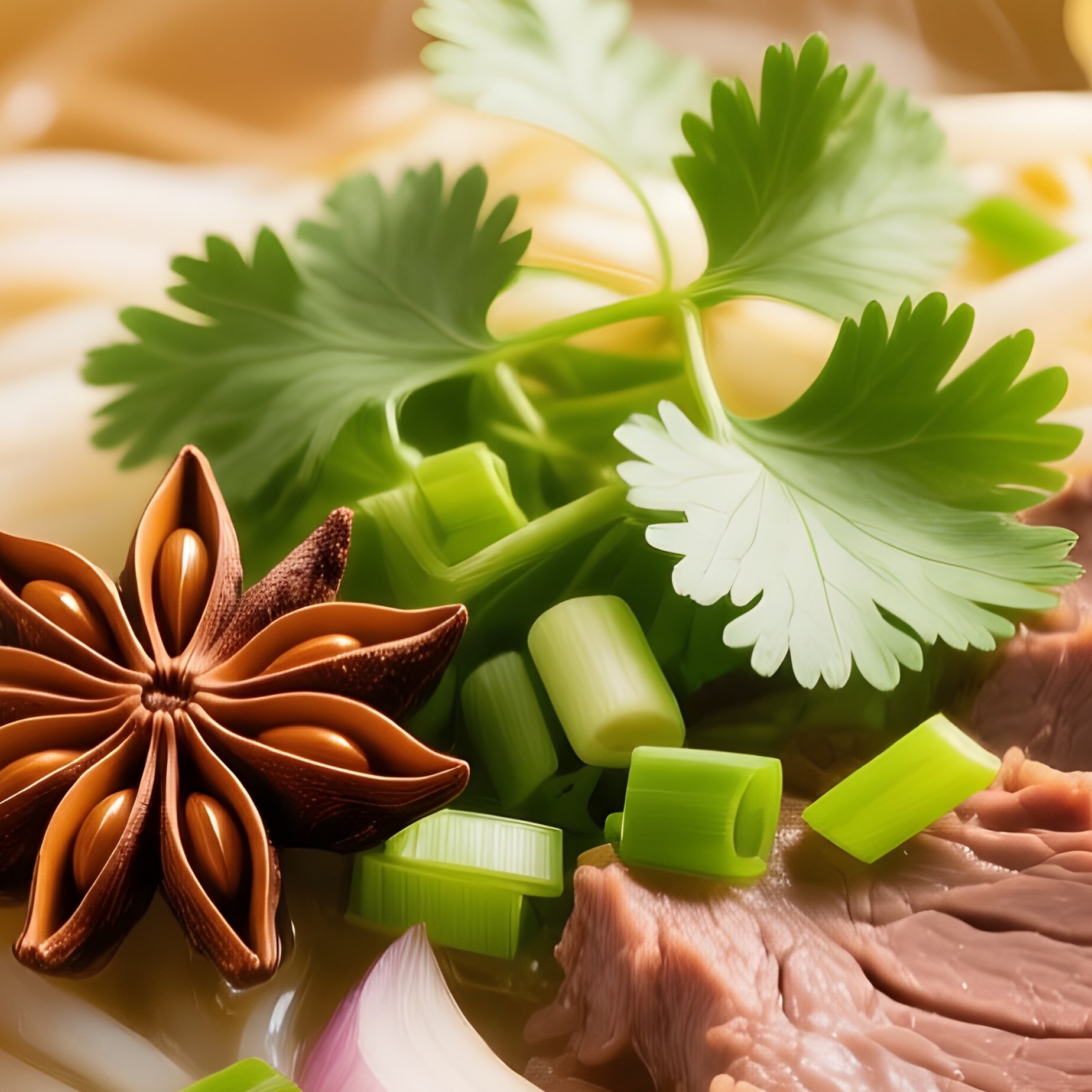 Pho Bo Clear Beef Broth With Rice Noodles - Full Resolution Quality Preview