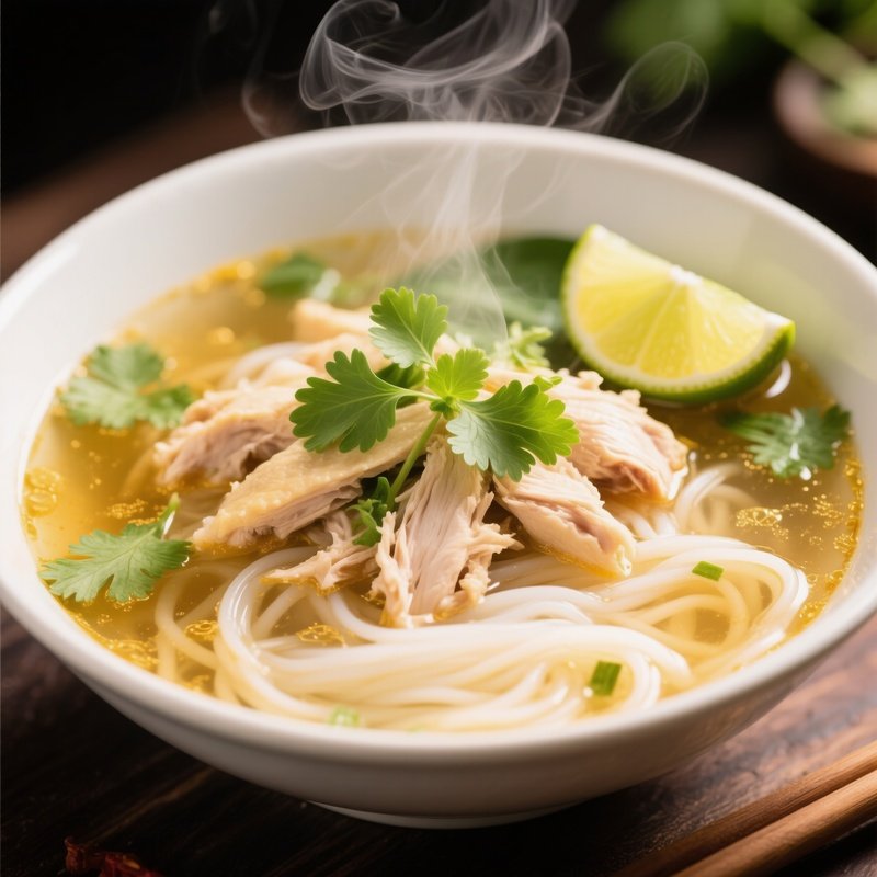Pho Ga Chicken Broth Rice Noodles