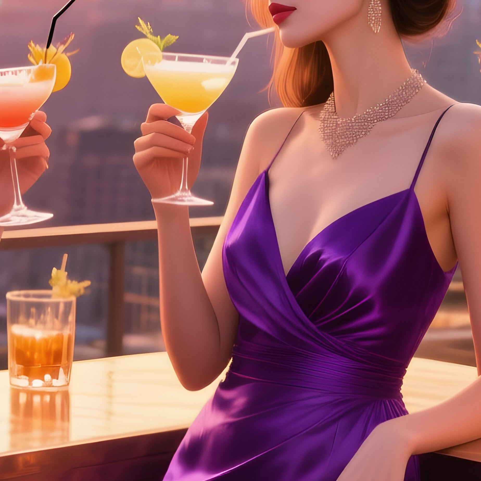 Photorealistic Artwork Women Cocktails - Full Resolution Quality Preview