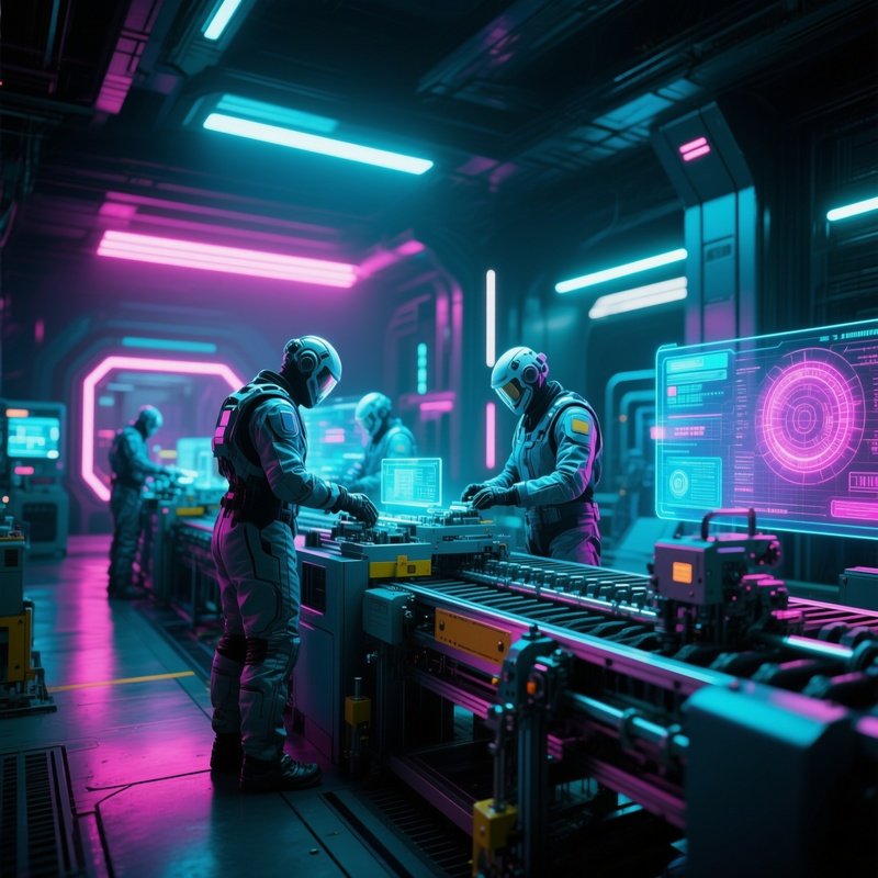 Photorealistic Assembly Line Science Fiction