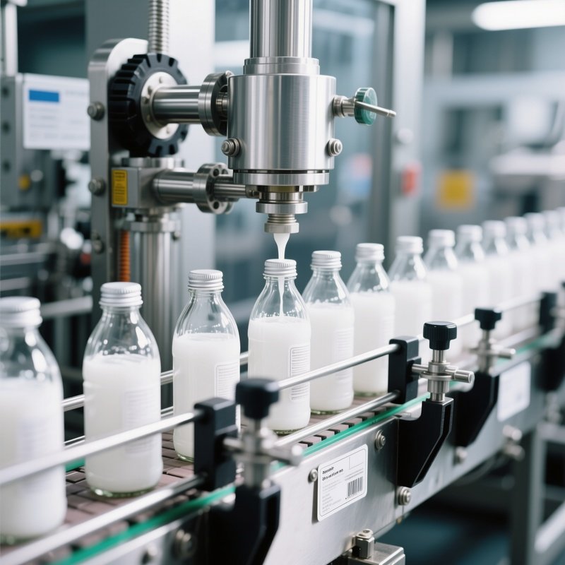 Photorealistic Bottling Line Glass Containers