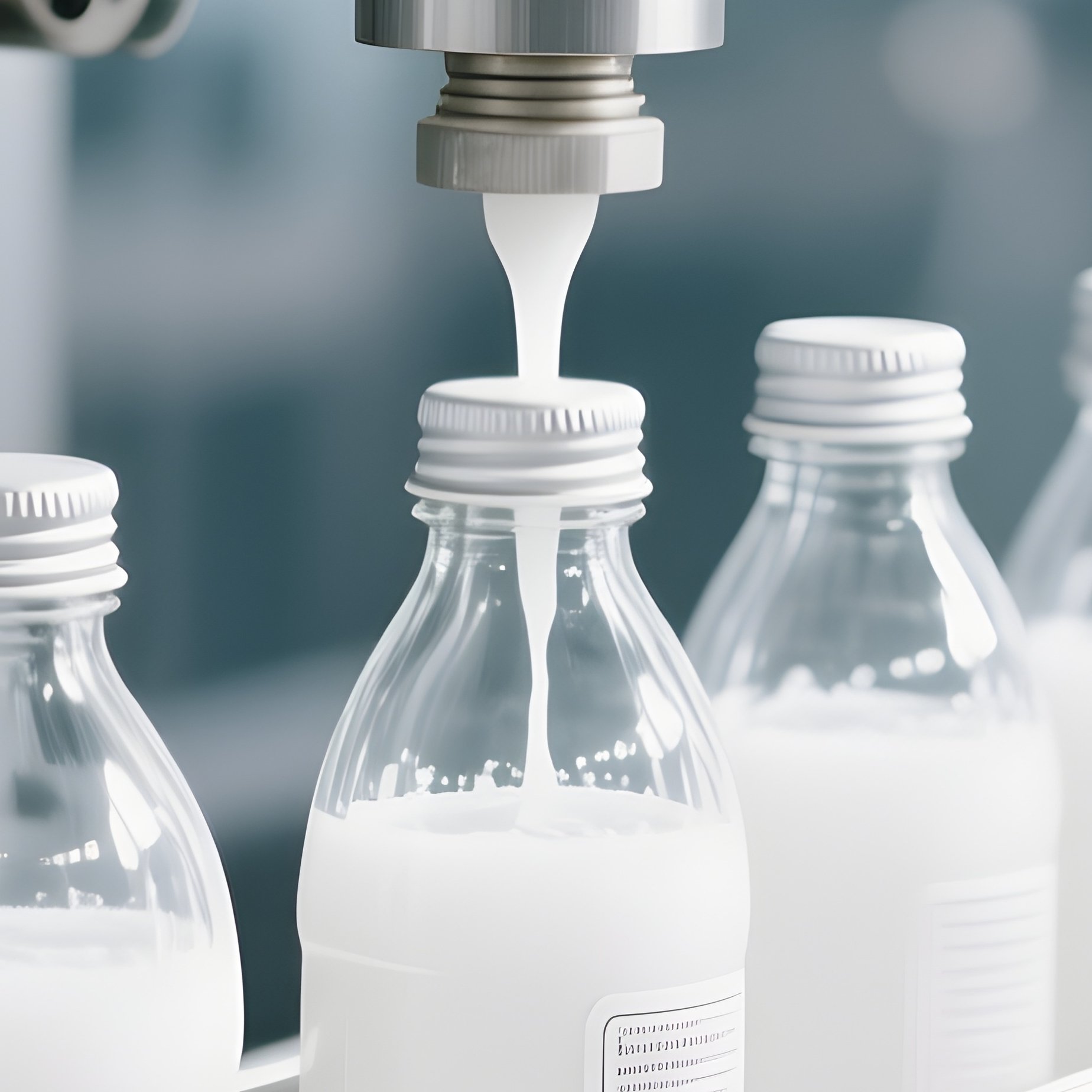 Photorealistic Bottling Line Glass Containers - Full Resolution Quality Preview