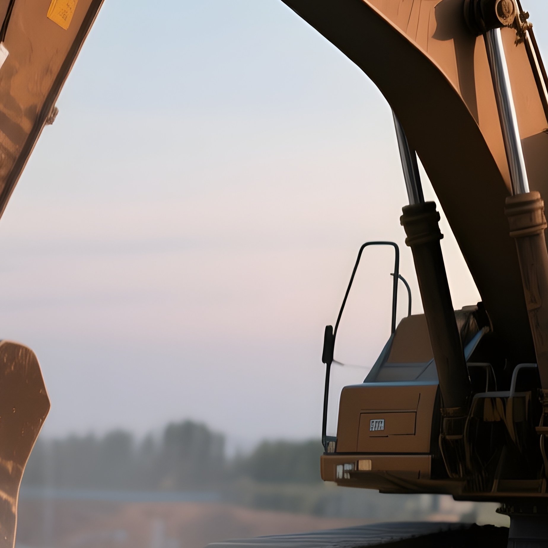 Photorealistic Bulldozer Gravel Construction Site Dusk - Full Resolution Quality Preview