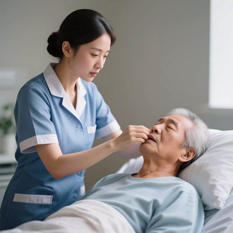Photorealistic Caregiver Assisting A Patient With Slow Controlled Breathing Exercises