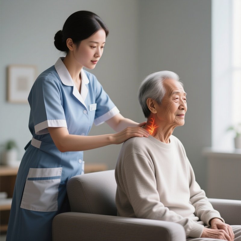 Photorealistic Caregiver Helping A Patient Maintain Good Posture While Sitting