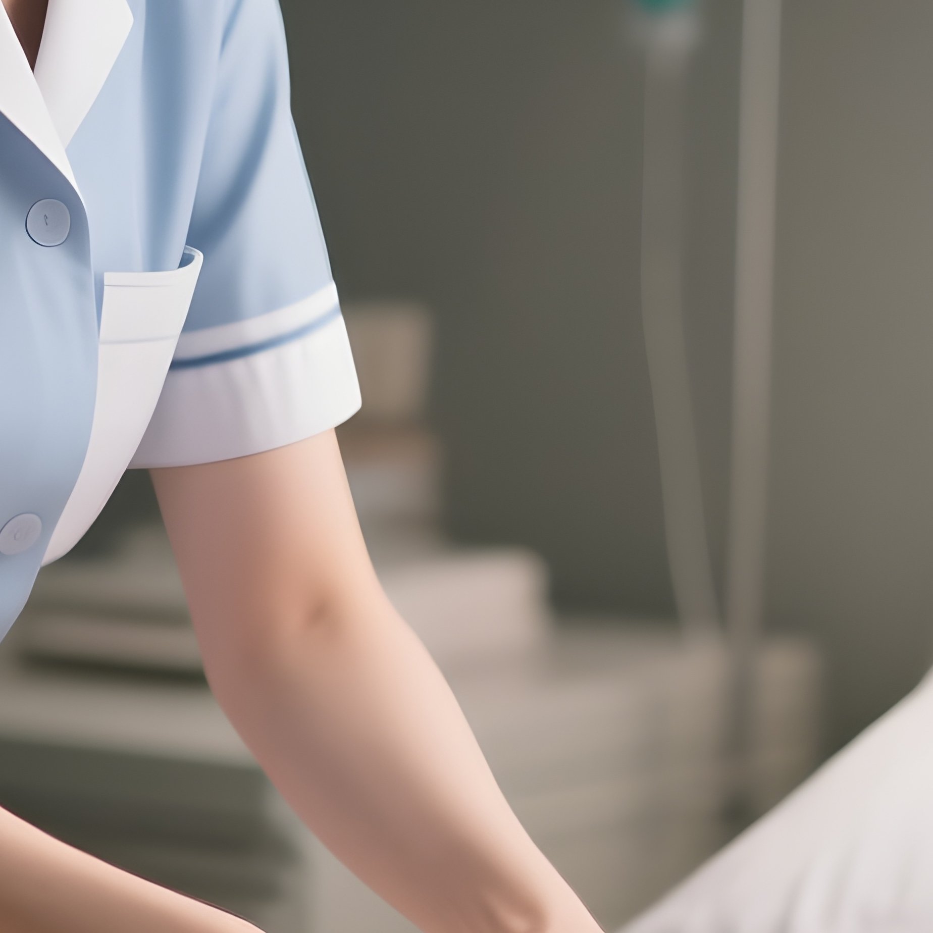 Photorealistic Caregiver Tucking In Blankets Around A Resting Patient - Full Resolution Quality Preview