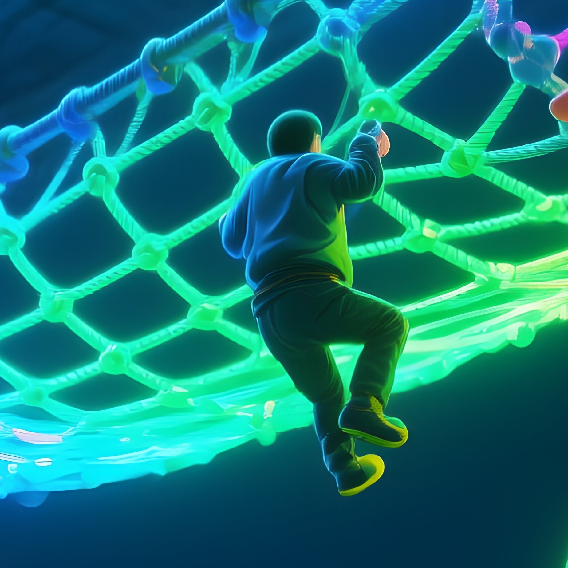 Photorealistic Climbing Net Science Fiction - Full Resolution Quality Preview