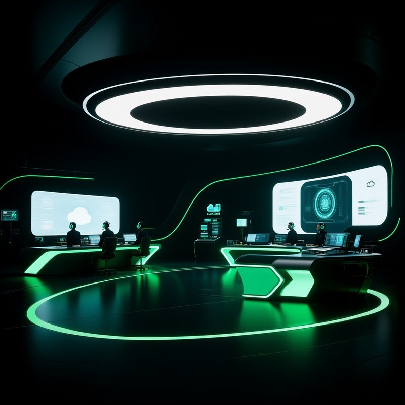 Photorealistic Cloud Operation Center Futuristic