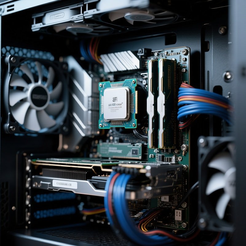 Photorealistic Computer Case Interior Components