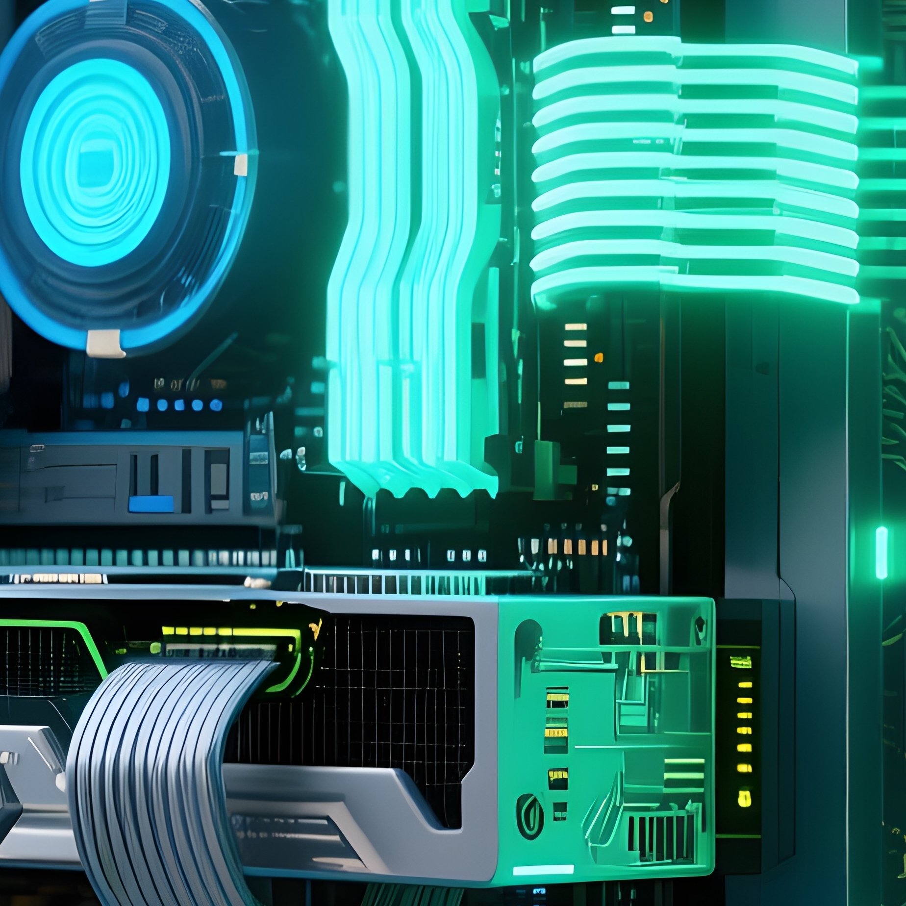 Photorealistic Computer Case Interior Scifi - Full Resolution Quality Preview