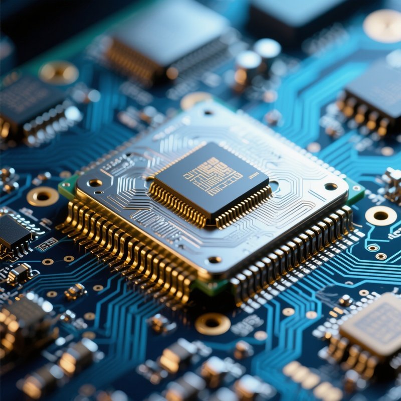 Photorealistic Computer Chip Macro Image