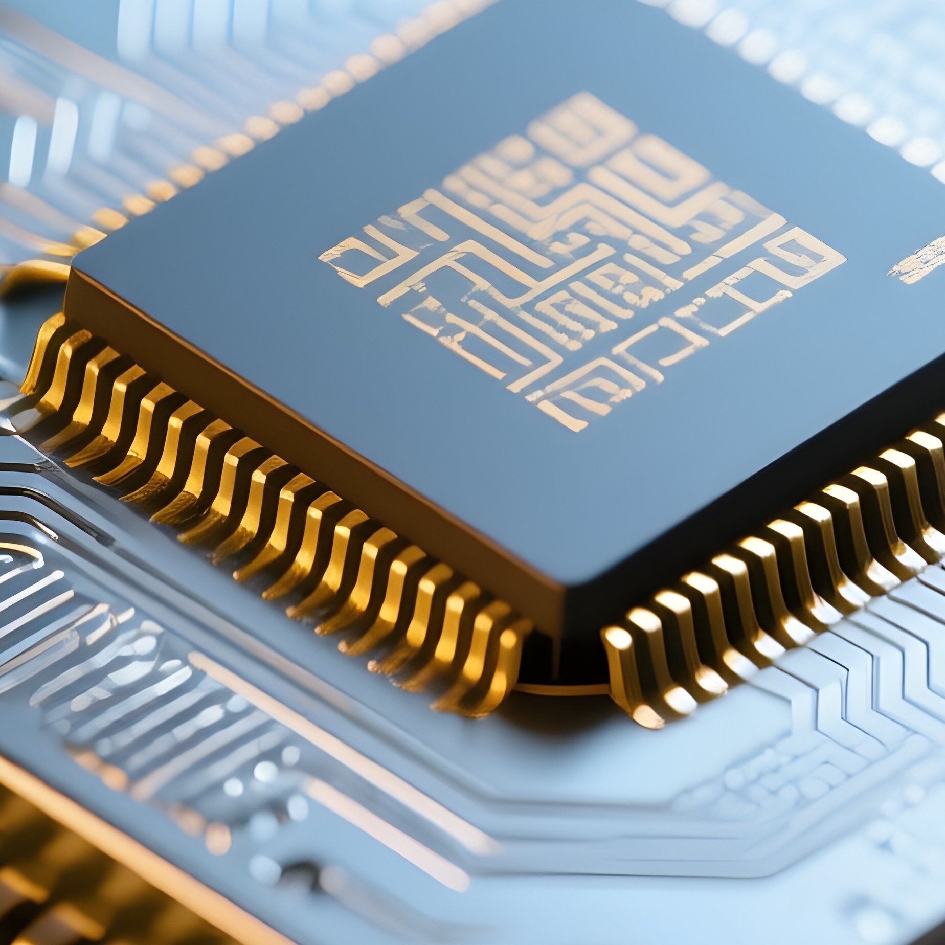 Photorealistic Computer Chip Macro Image - Full Resolution Quality Preview