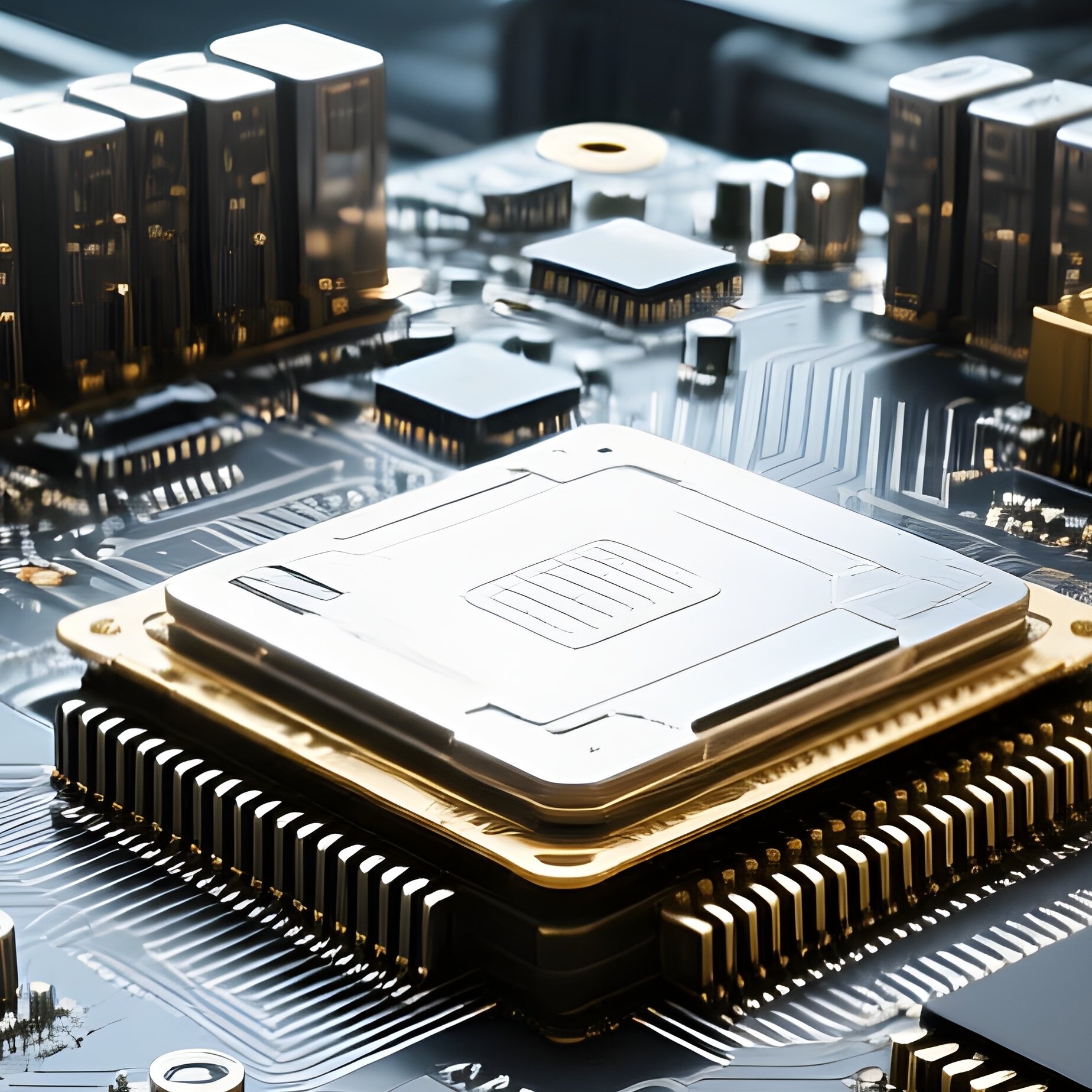 Photorealistic Computer Motherboard Science Fiction - Full Resolution Quality Preview