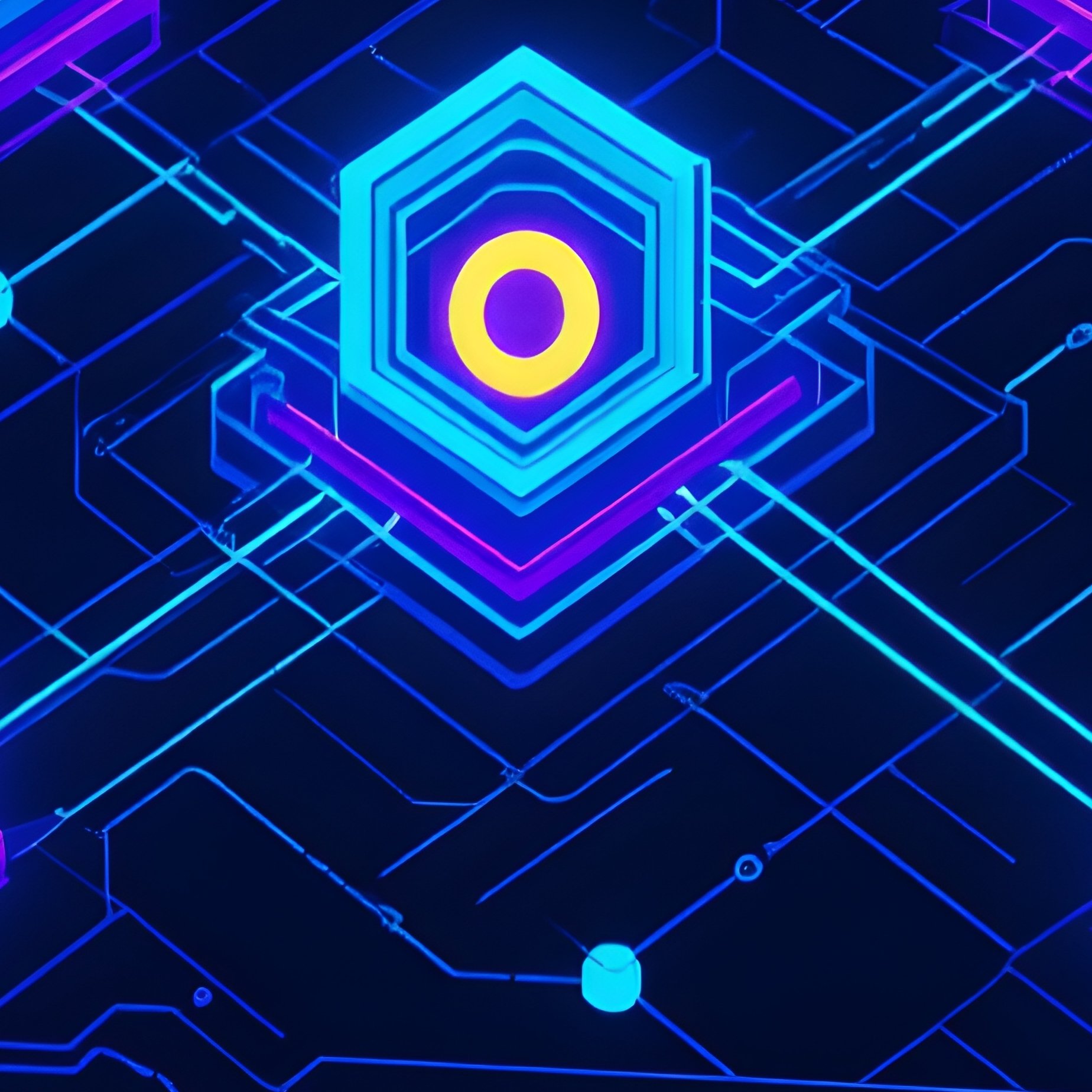 Photorealistic Computer Network Diagram On Monitor Science Fiction - Full Resolution Quality Preview