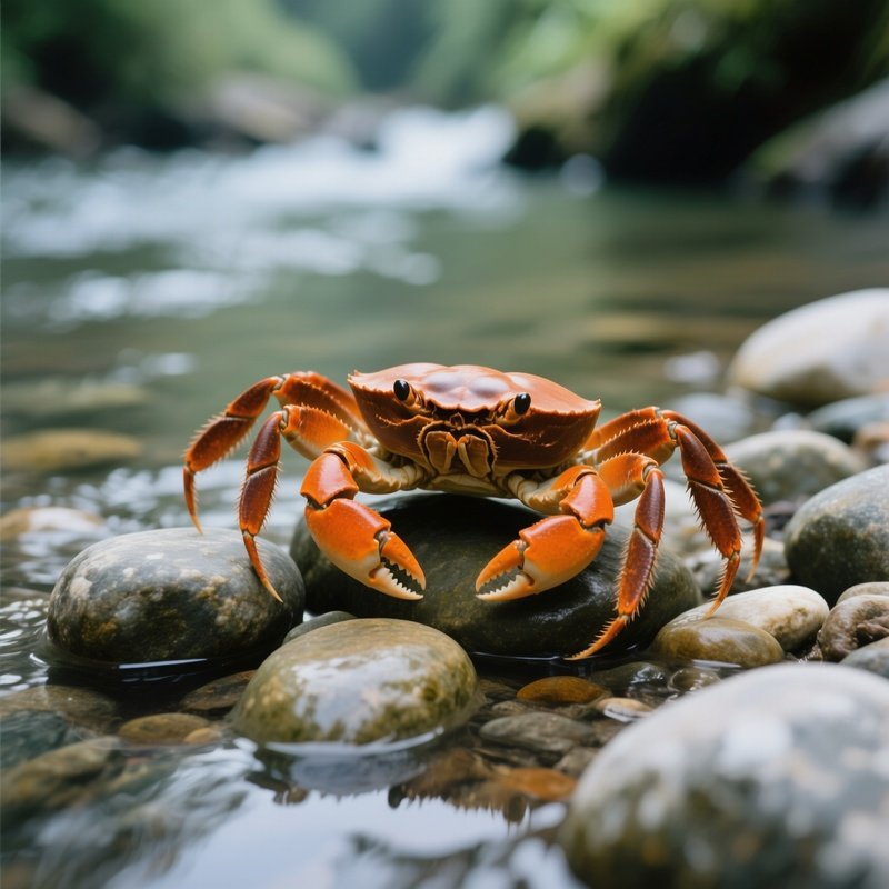 Photorealistic Crab On Stones